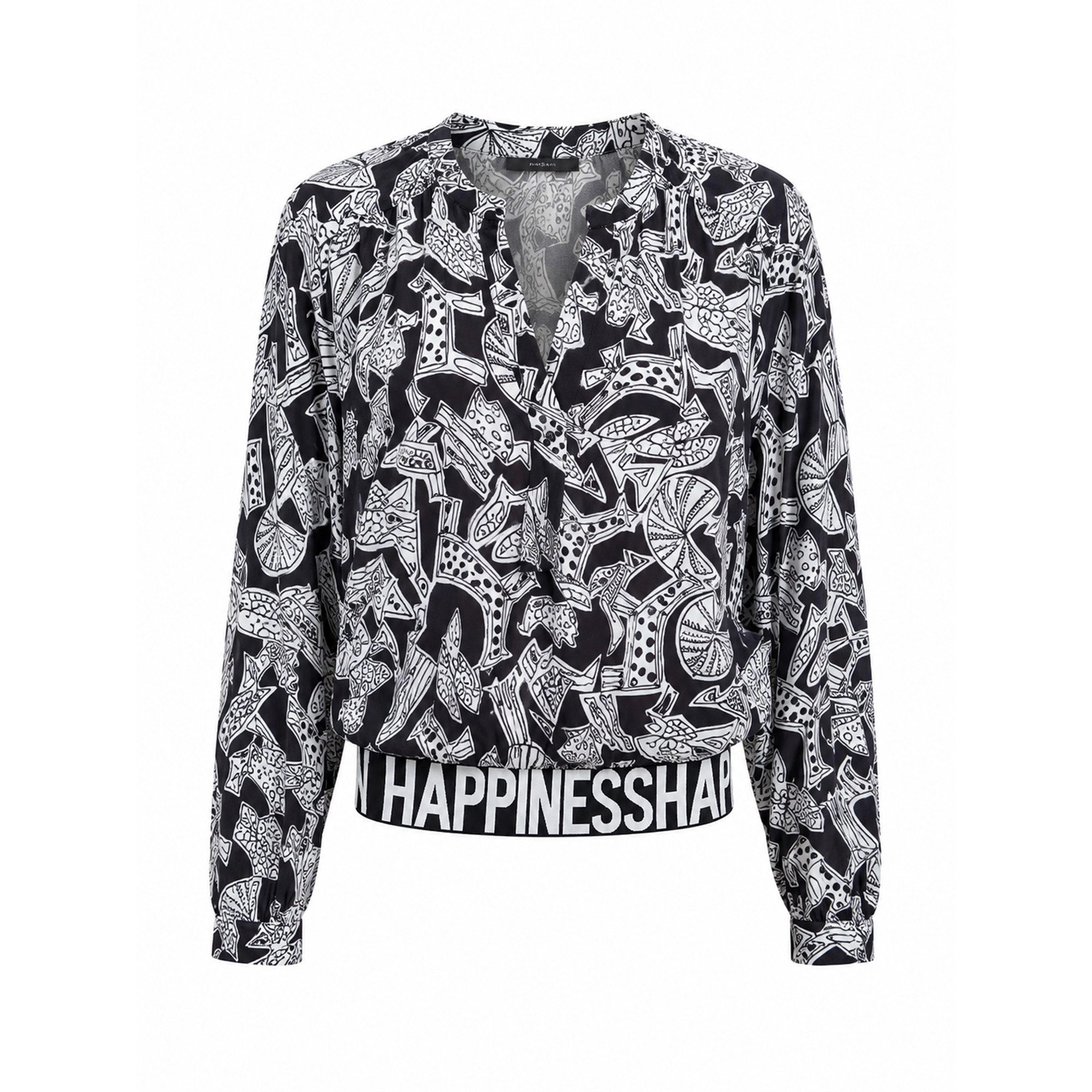 Emily Van Den Bergh Blusenshirt black white conversa