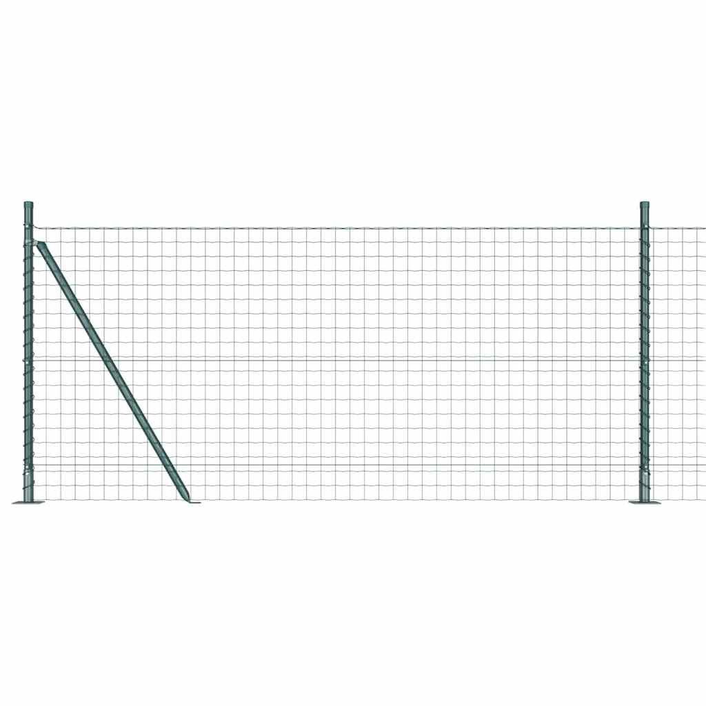 vidaXL Gartenzaun Zaun mit Pfosten Grün 0,8 x 10 m Stahl und PVC, (1-St)