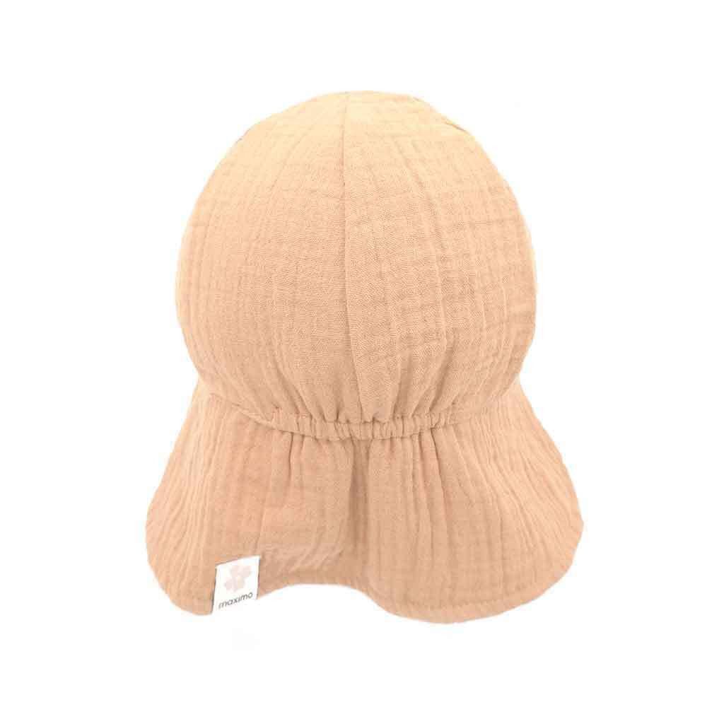 MAXIMO Schirmmütze GOTS BABY-Schildmütze, Band Musselinstoff, Nackenschutz, Futter, UV (1-St) Musselin