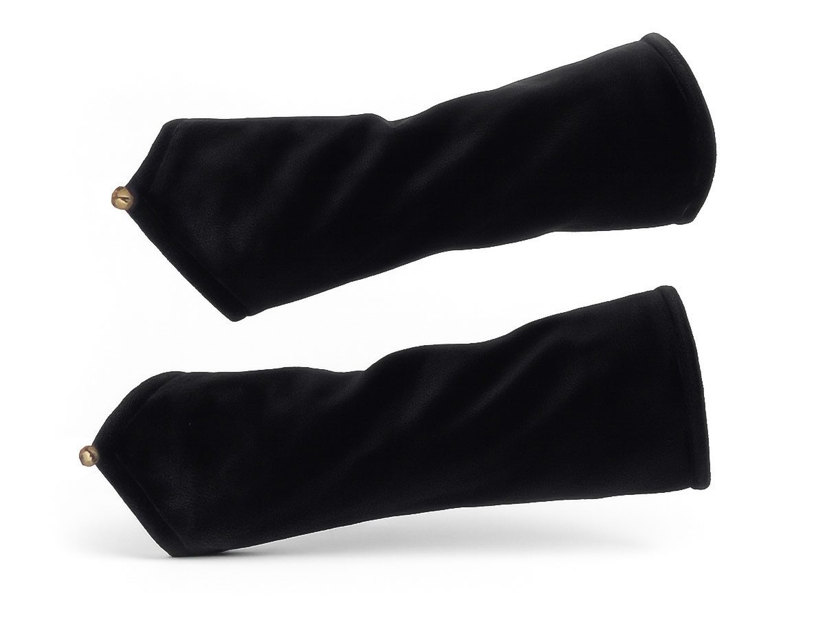 KUNST UND MAGIE Armstulpen Damen Samt Armstulpen Stulpen Handwärmer Handschuhe + Glöckchen Boho