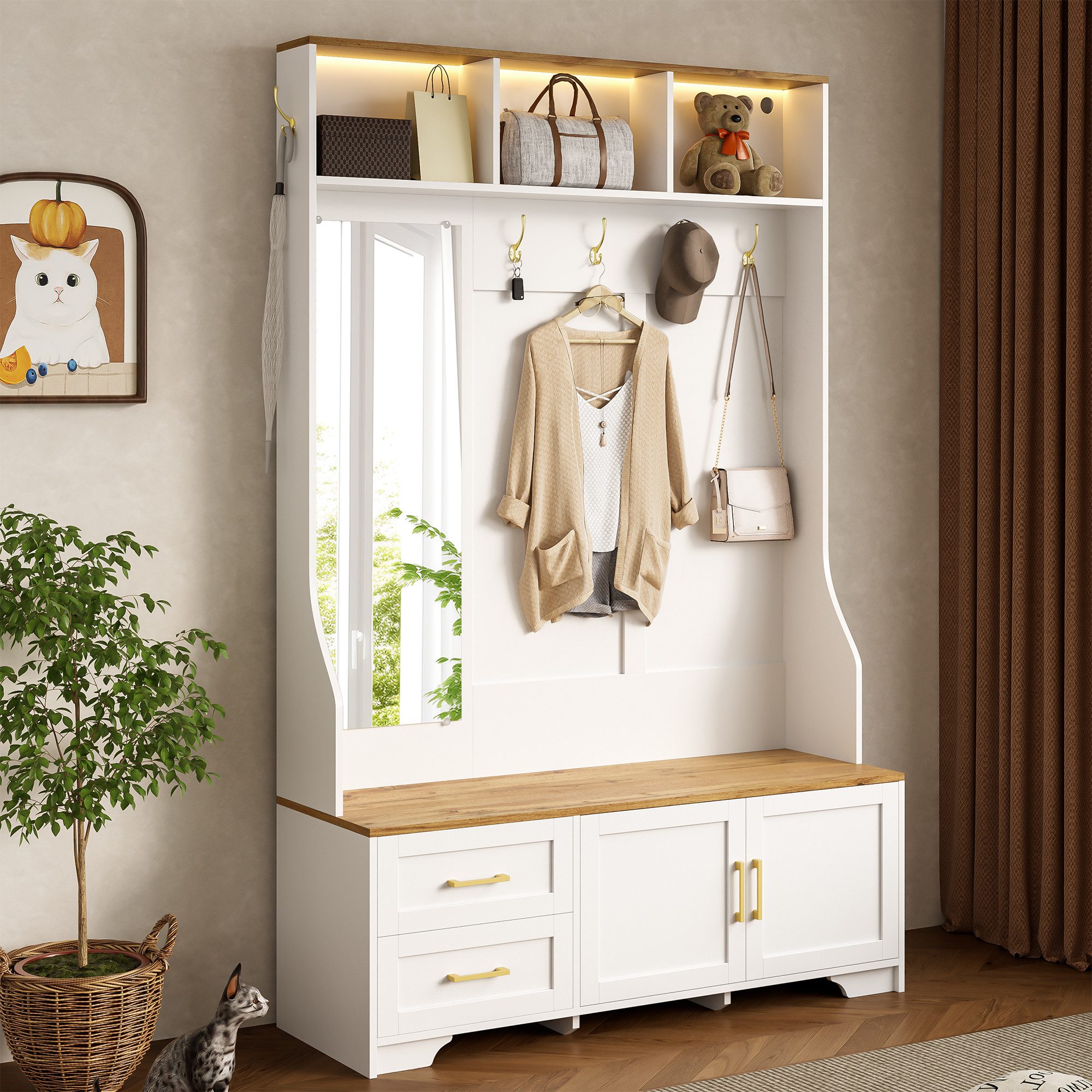 MODFU Garderoben-Set Garderoben-Set, (Eingangsschrank, Flurschrank, 1-St., günstig online kaufen