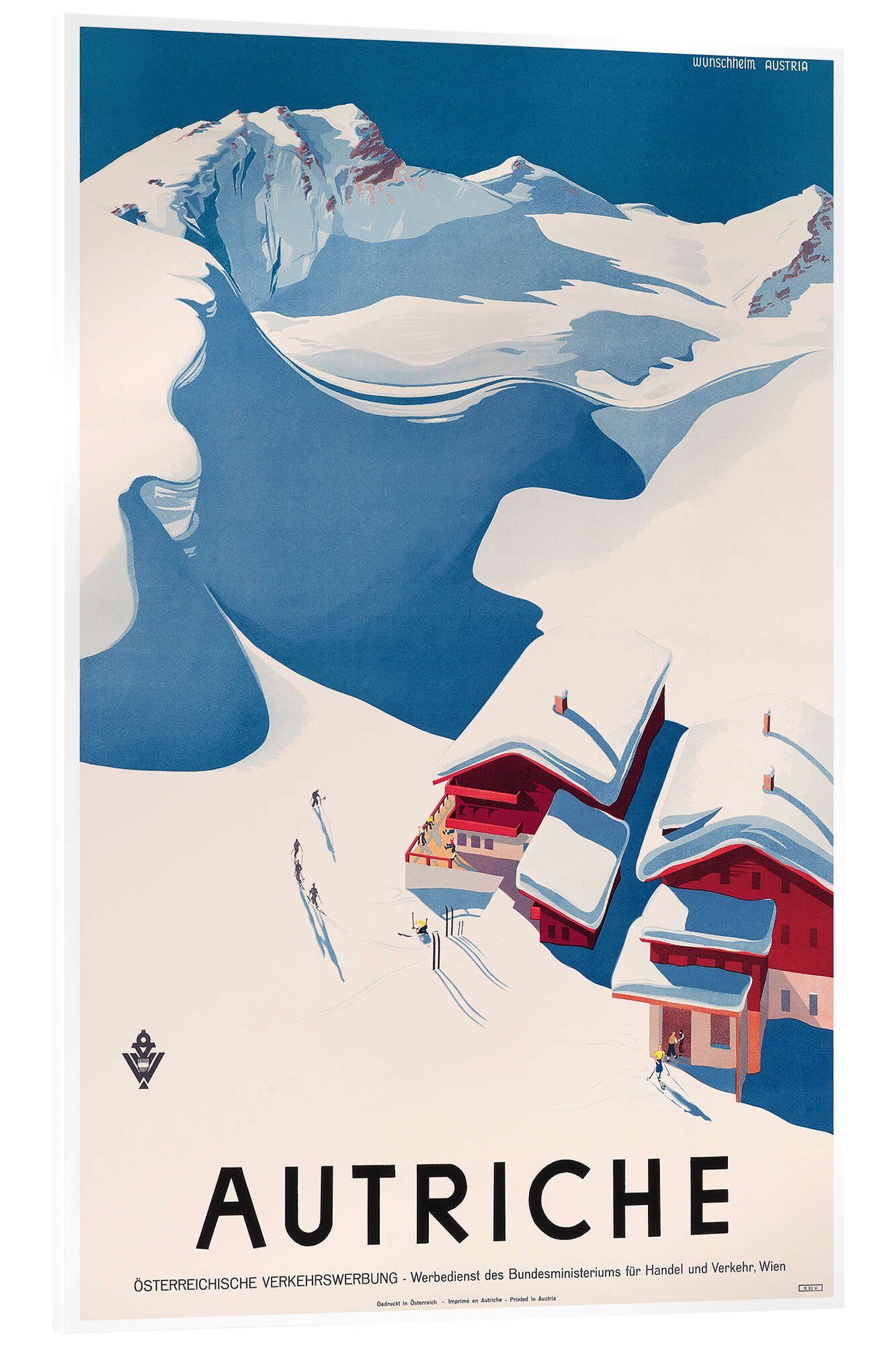 Acrylglasbild Vintage Ski Collection