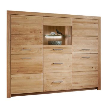 Casamia Highboard Highboard Massivholz Buffet B170 H141cm Faro Wildeiche massiv