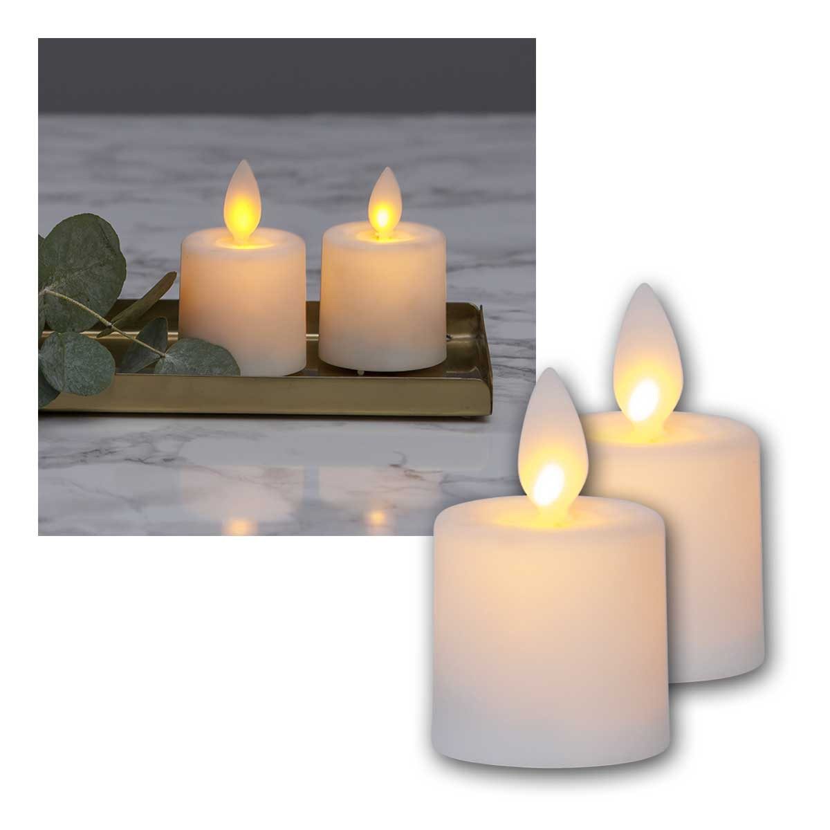 STAR TRADING LED-Kerze 2er Set Mini LED-Kerzen M-TWINKLE 6x3,8cm mi Timer