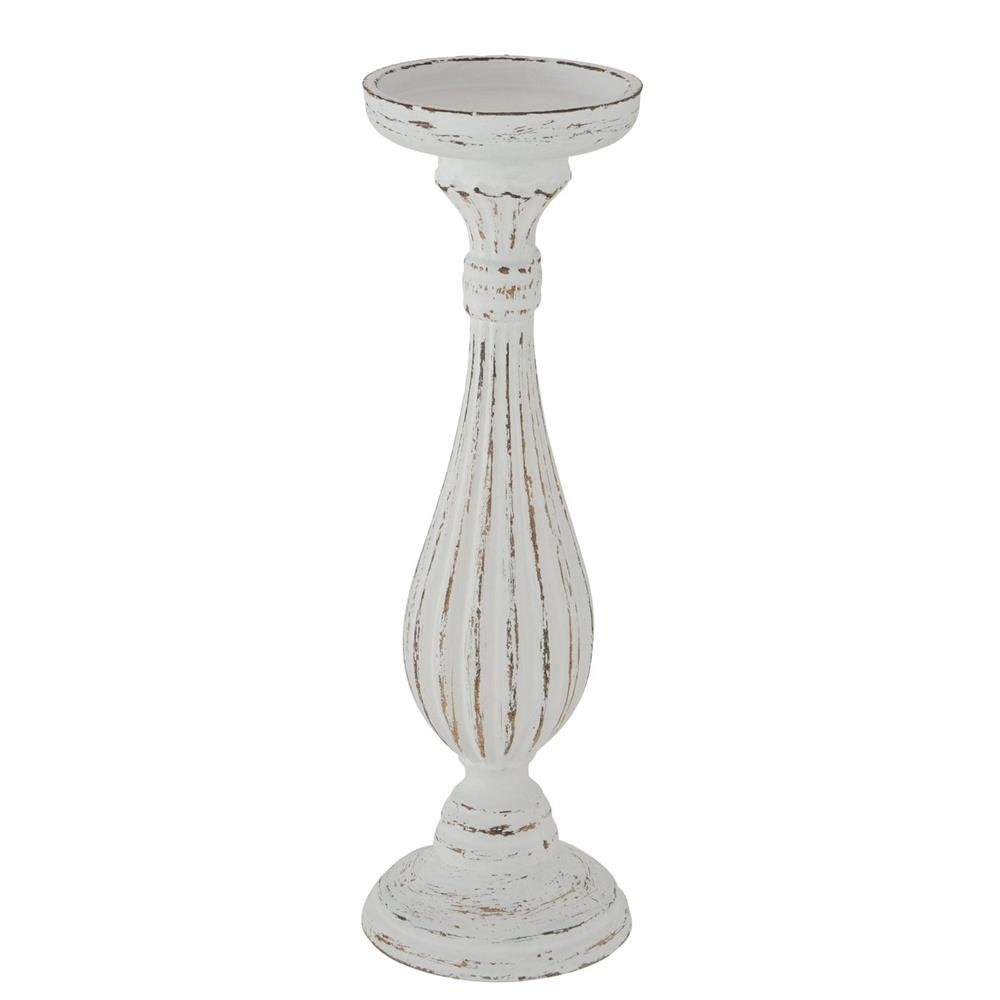 BOLTZE Kerzenständer Dinah, Weiß, aus Holz, 34 x 11 cm, Shabby Look günstig online kaufen
