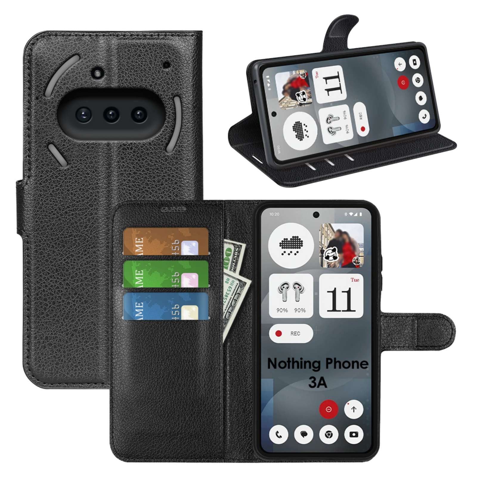 betterfon Handyhülle für Nothing Phone Klapphülle mit Kartenfächern Magnetverschluss, 3 Kartenfächer, Magnetverschluss & Standfunktion