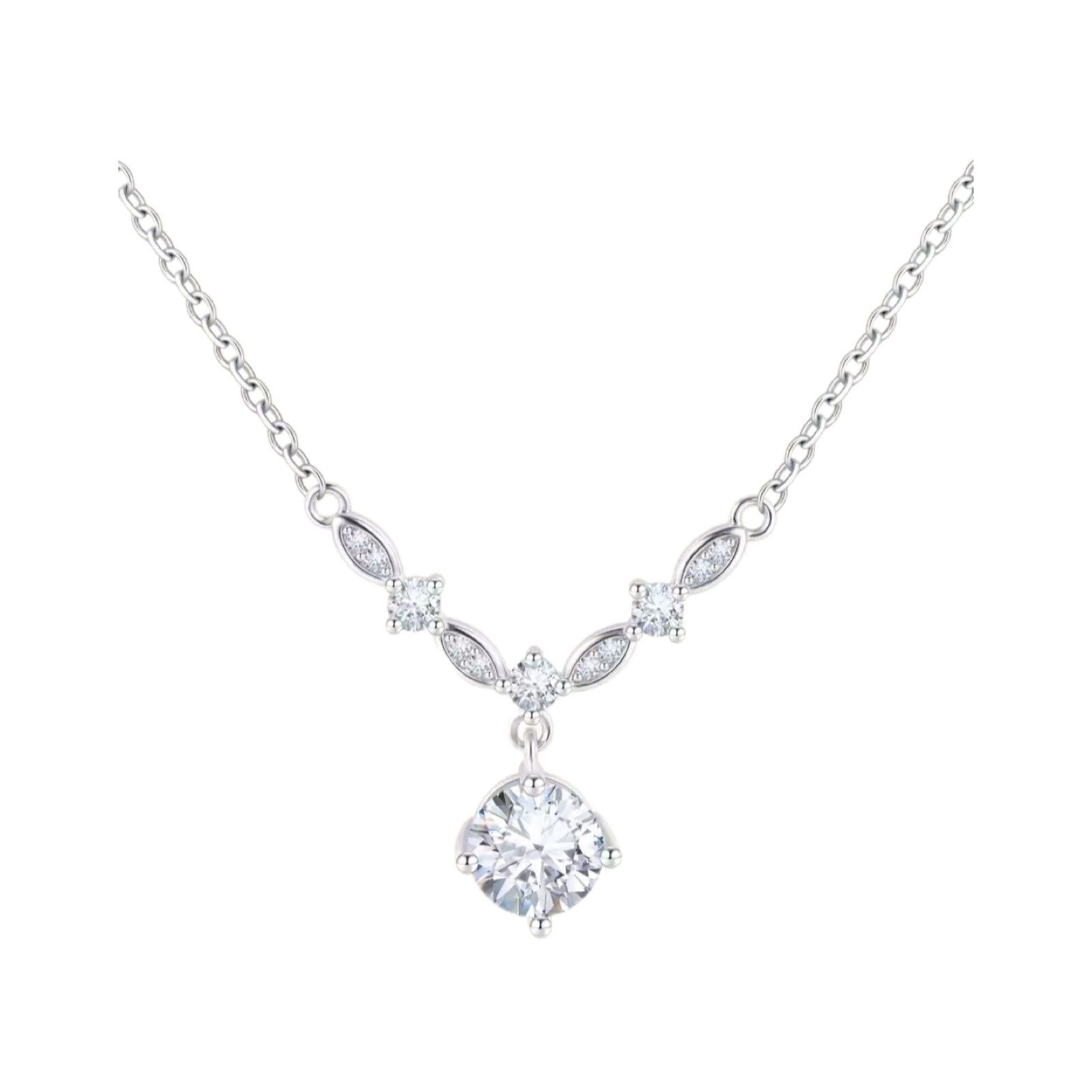 Jumpeak Kette mit Anhänger Diamantkette, Damenkette, 1 Karat, D, VS1, 585er Gold, Geburtstagsgeschenk,Geschenk zum Valentinstag,Geschenk für sich selbst
