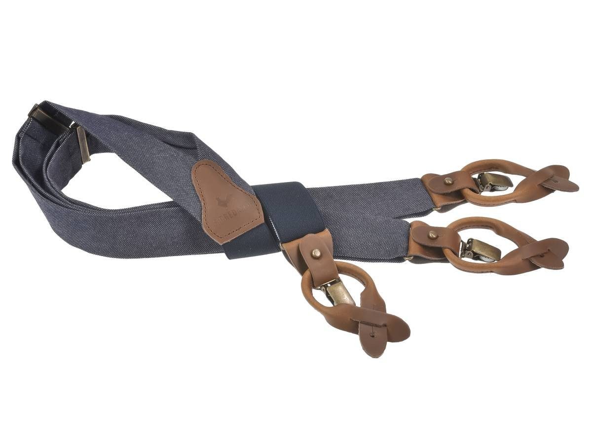 Sir Redman Hosenträger Work Holländer Y-Form Leder, 35mm Trägerbreite, 130cm lang, Herren
