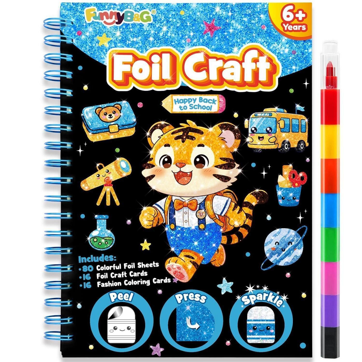 LuxusKollektion Kreativset Foil Art Bastelset Kinder Glitzer Kunst