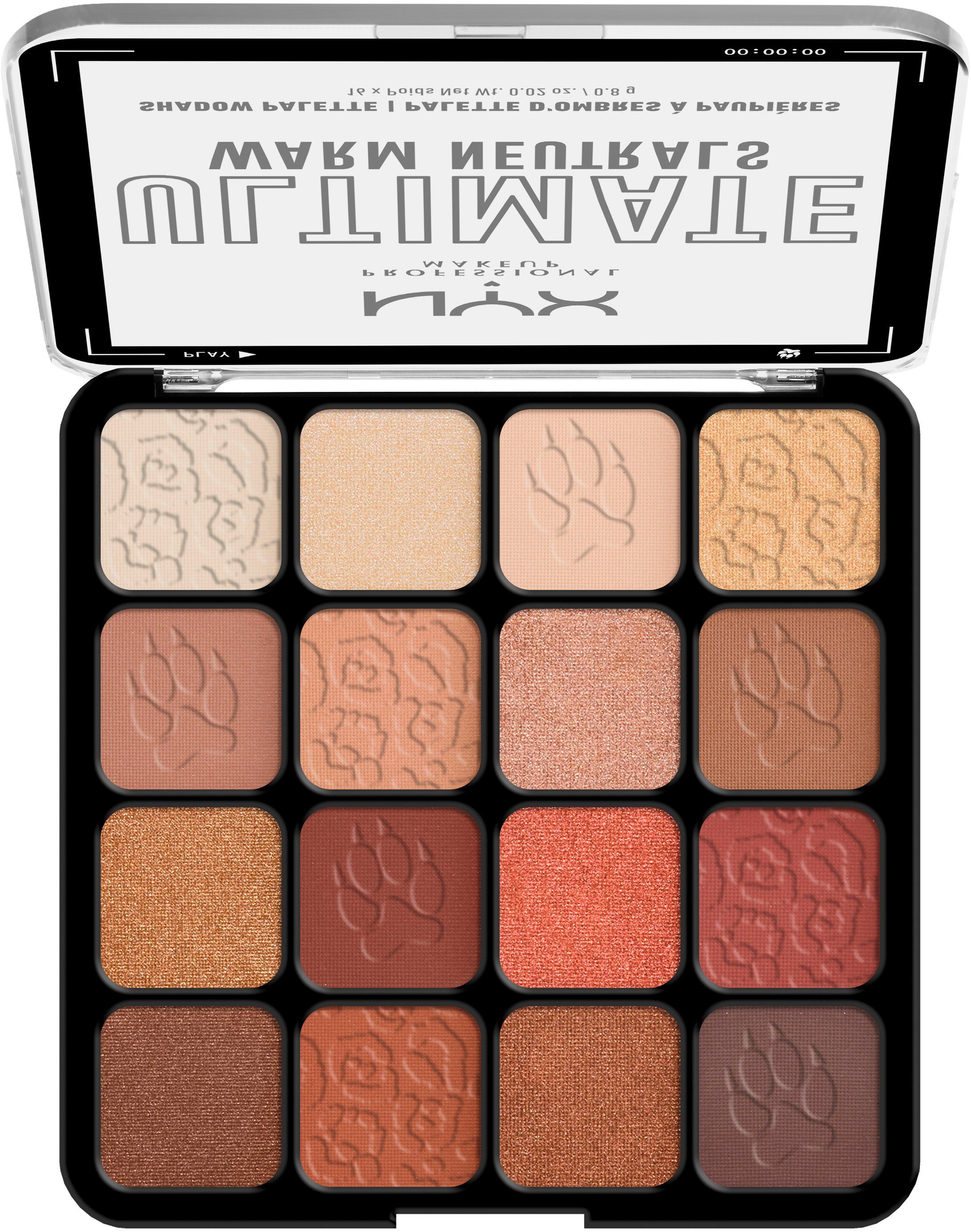 NYX PROFESSIONAL MAKEUP Lidschatten-Palette ULTIMATE SHADOW PALETTE, mit hochpigmentierter Farbe