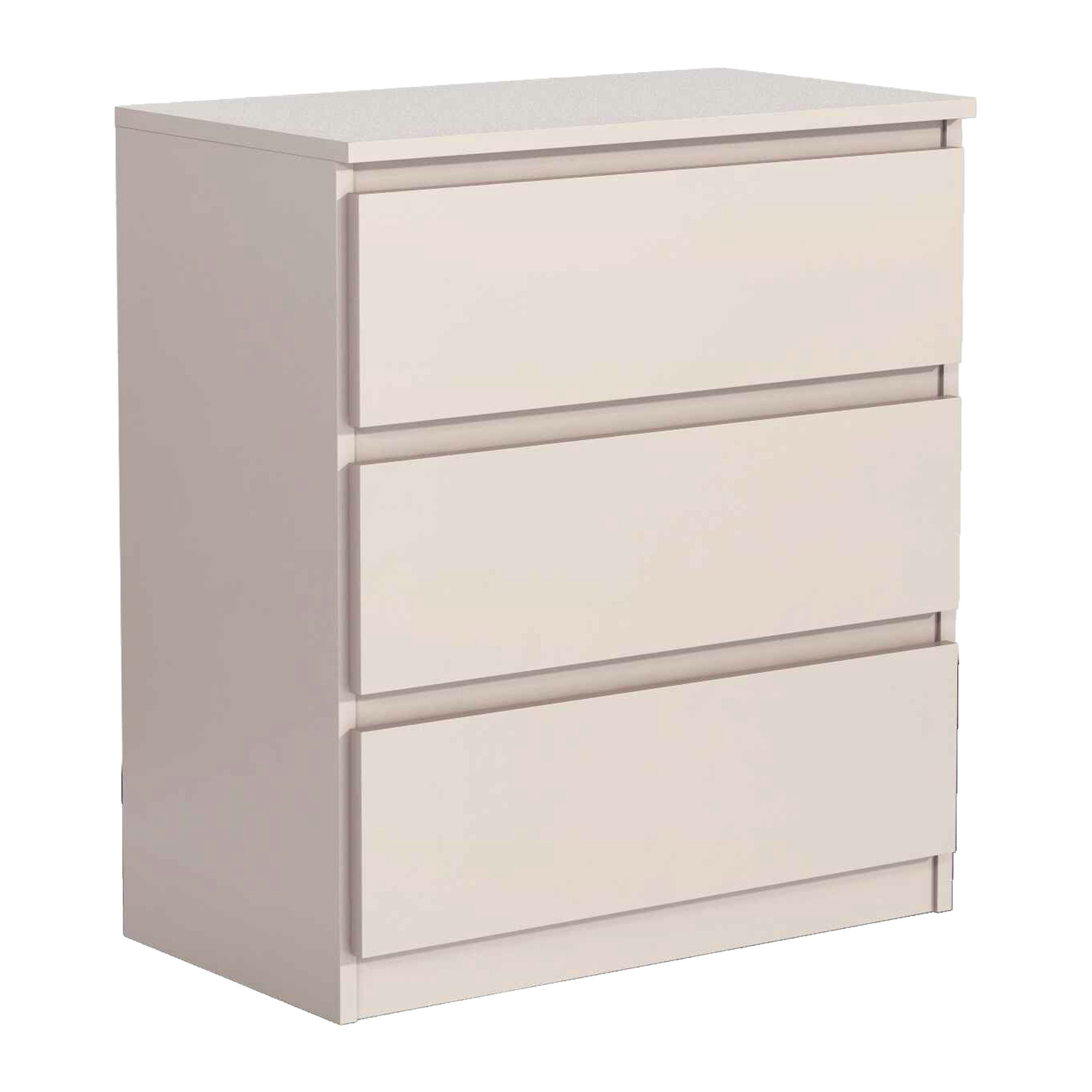 Masseno Kommode NUDO 70 cm Sideboard mit 3 Schubladen Kaschmir