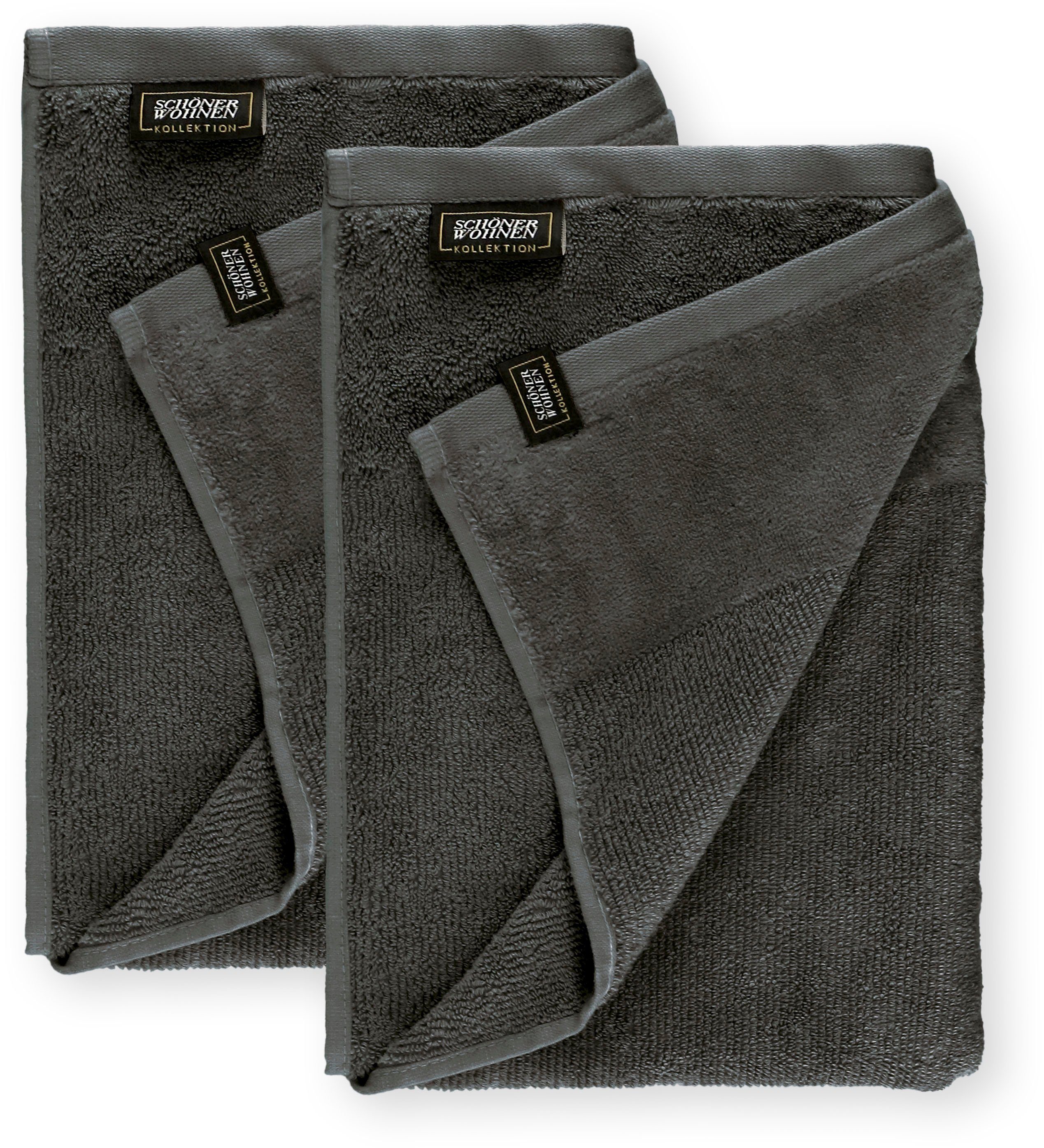 SCHÖNER WOHNEN-Kollektion Duschtücher Sense, Frottee (2-St), mit Velourborte, hautschmeichelnde Airtouch Qualität, super weich