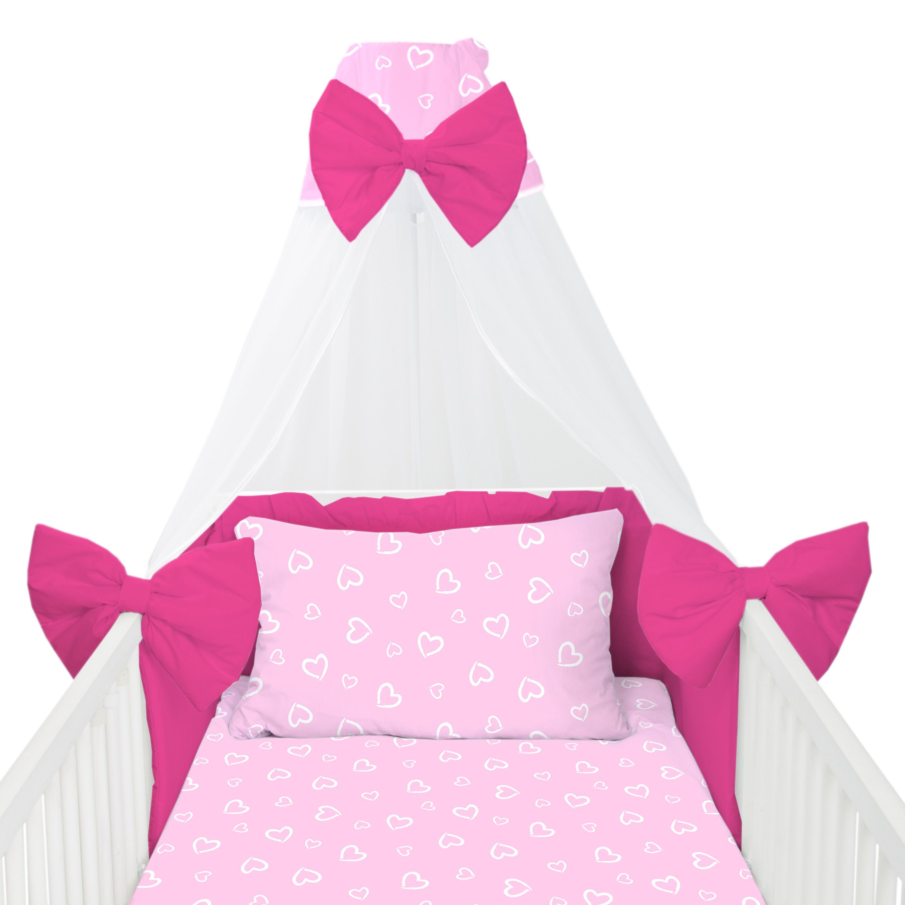 Babybettwäsche Kinderbettwäsche 100x135 Set - Kissenbezug 40x60 - Betthimmel