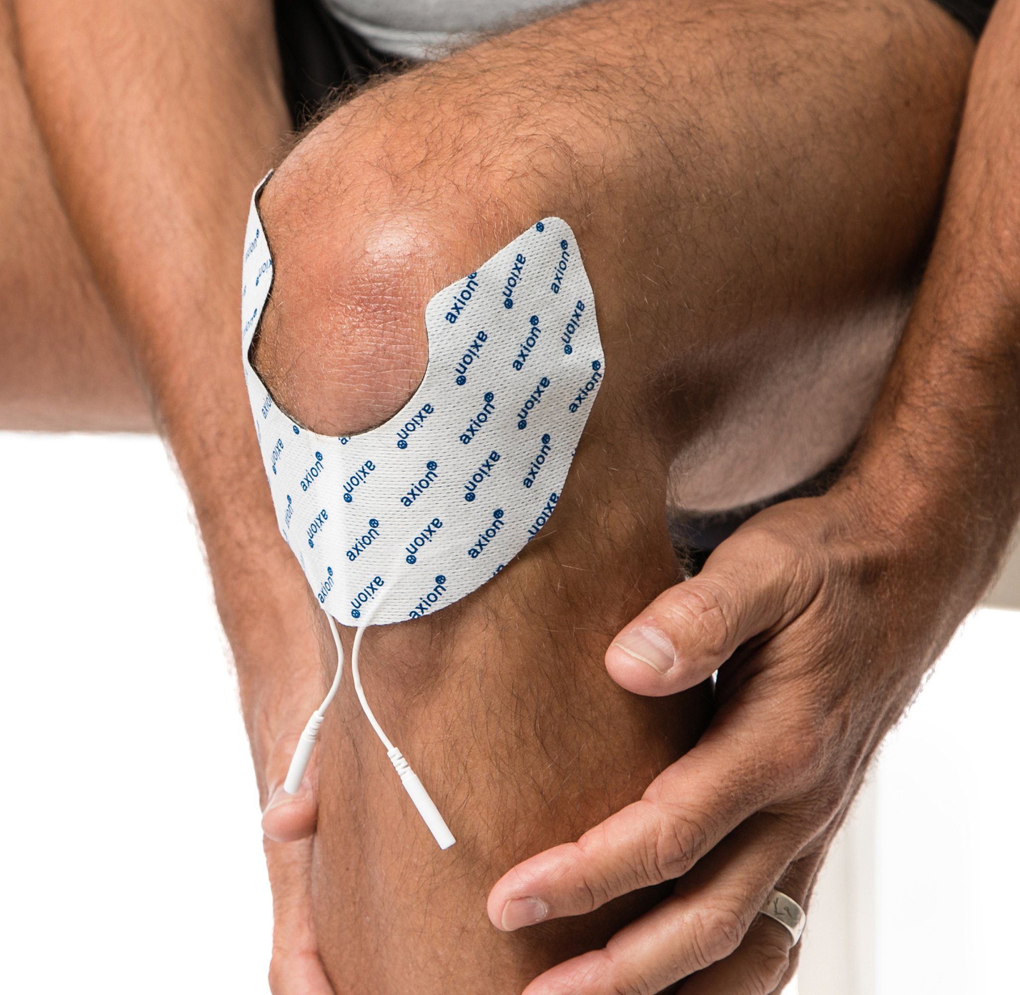 Axion Elektrodenpads passend zu Prorelax, Promed, axion - Knieelektrode, 2mm Steckanschluss, 2 St.,selbstklebende TENS EMS Elektroden für TENS EMS Geräte