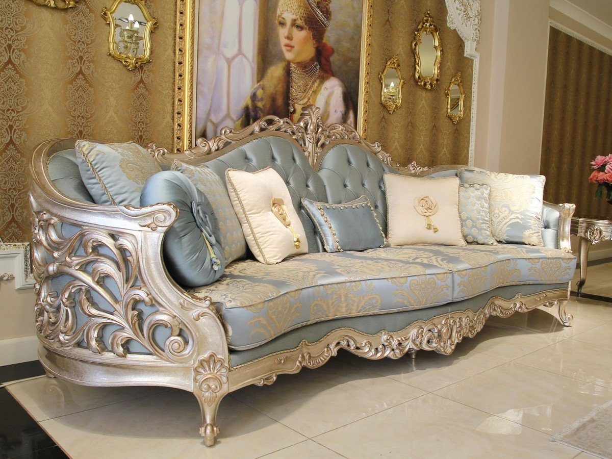 Set - Edel - Couchtisch Couchtisch Sessel & 2 & Sofas im Barockstil Beistelltische Luxus 2 & Barock Möbel Padrino - 1 & 2 Prunkvoll Casa