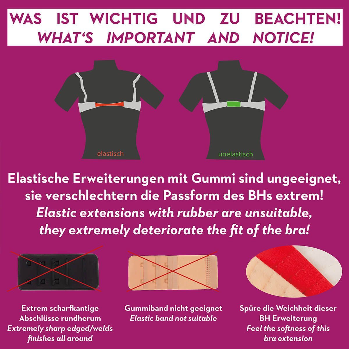 Miss Perfect BH-Verlängerung W2G50500-38, mit 1, 2, 3 oder 4 Haken und softer Plüschrückseite