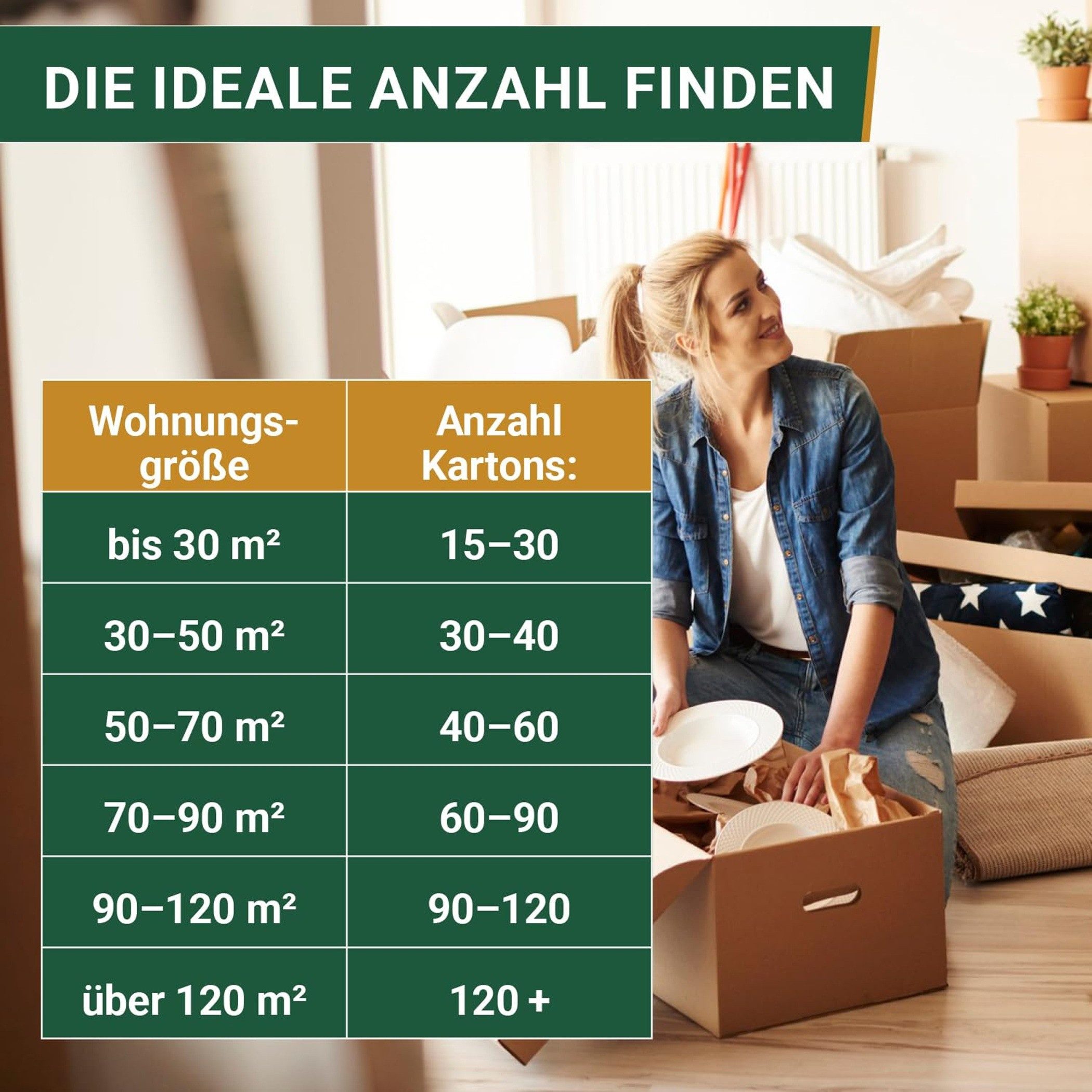 BB-Verpackungen Umzugskarton UMZUGSBOX, 2-wellig, 40kg Traglast, 632 mm x 288 mm x 330 mm