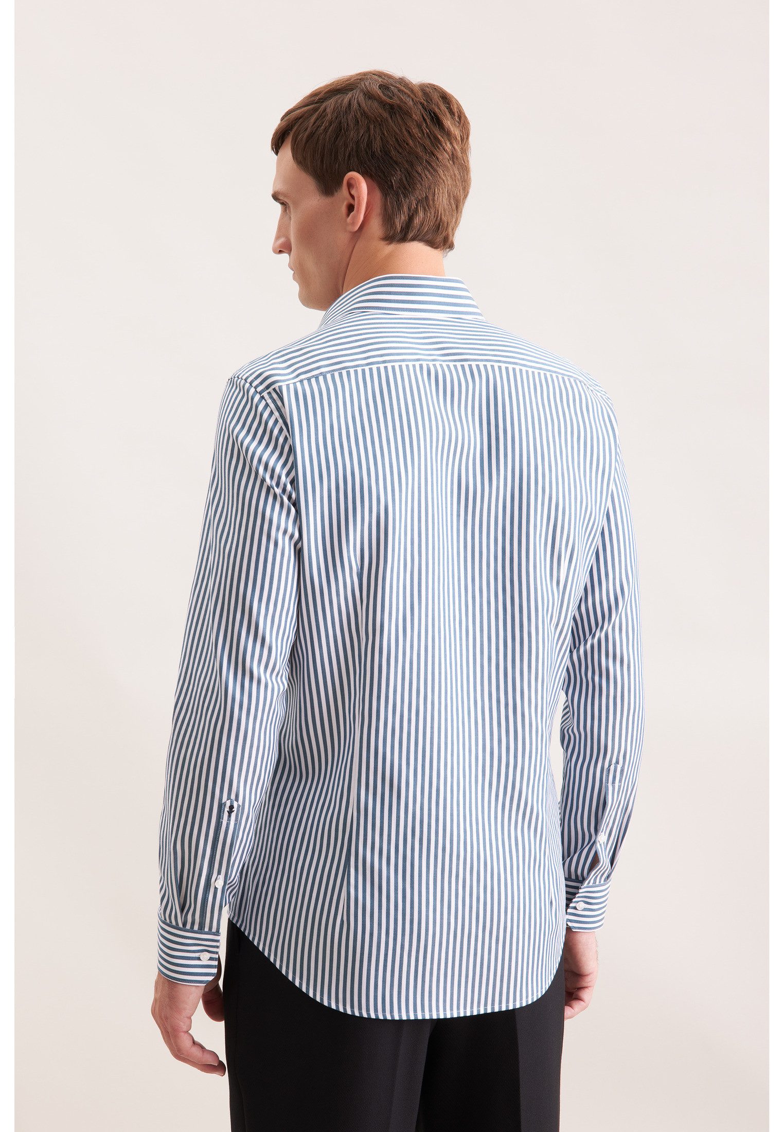 seidensticker Businesshemd Schwarze Rose Slim 1/1 Kentkragen Gestreift günstig online kaufen