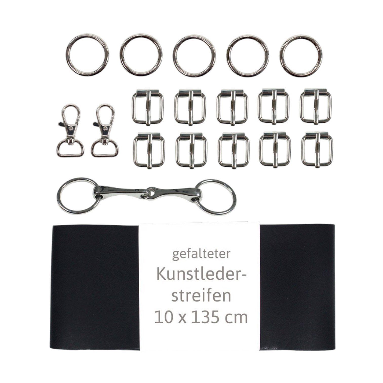 kullaloo Kreativset Hobby Horse Trense Material-Set mit Kunstlederstreifen