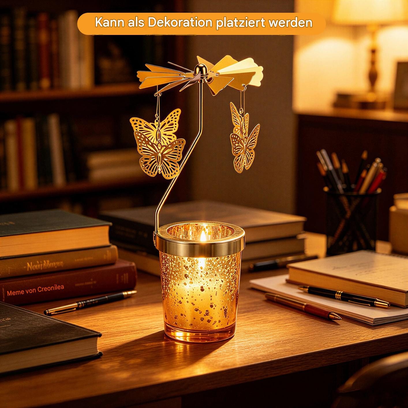 BlingBin Kerzenständer Drehbarer Kerzenhalter Schmetterling/Schneeflocke Design (1 Stück, 1 St., 4,7 x 6,7 cm), Goldener Kerzenhalter, Geschenk für Zuhause,Part – Bild 5 von 5