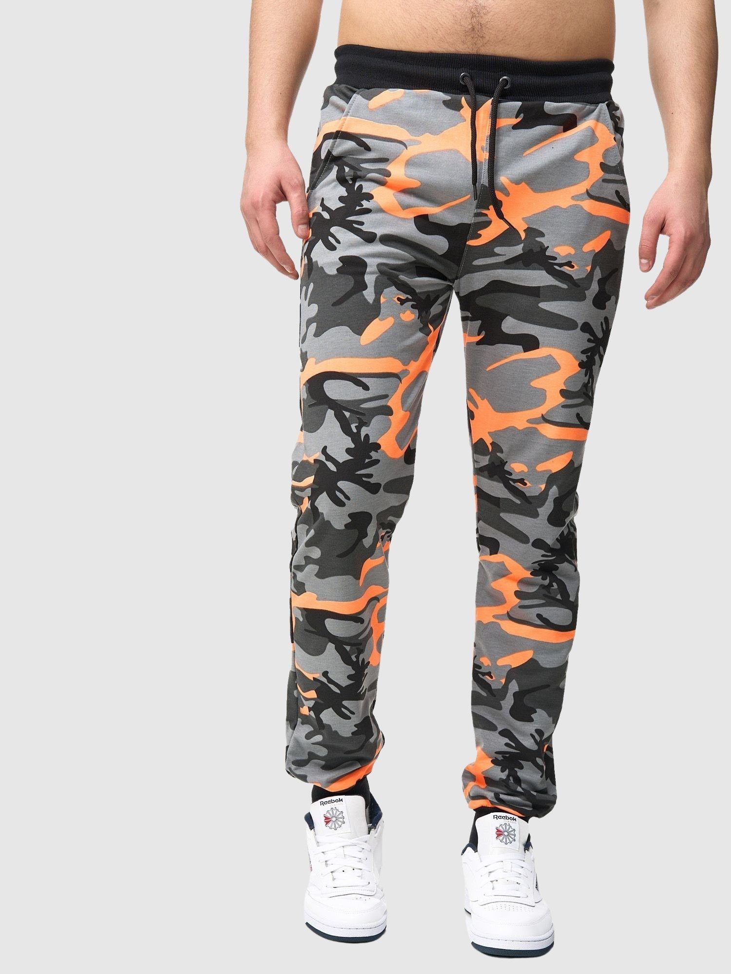 Männer Kayna Sweatpants, Casual Jogginghose Trainingshose Fitness Jogginghose Sweatpants (Sporthose hose Camoufla John Freizeit Orange Herren Trainingshose Sport 1-tlg)