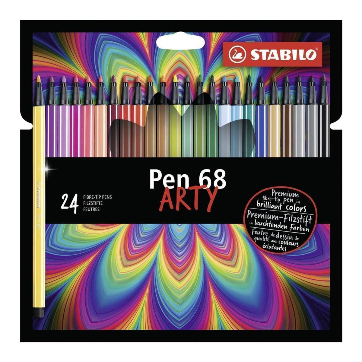 Faserstift STABILO Pen 68 ARTY Filzstift - 1 mm - 24er Set