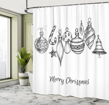 Abakuhaus Duschvorhang Moderner Digitaldruck mit 12 Haken auf Stoff Wasser Resistent Breite 175 cm, Höhe 180 cm, Weihnachten Flüchtiges Ornament