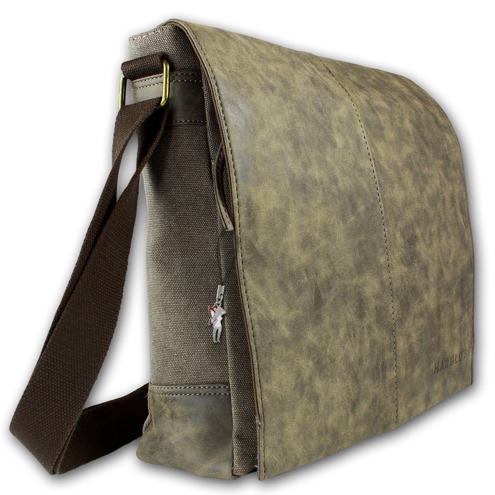 Harold's braun Bag), Messenger Herren, Harolds Herren Tasche Breite ca. (Messenger braun, Schultertasche Bag 28cm Jugend in