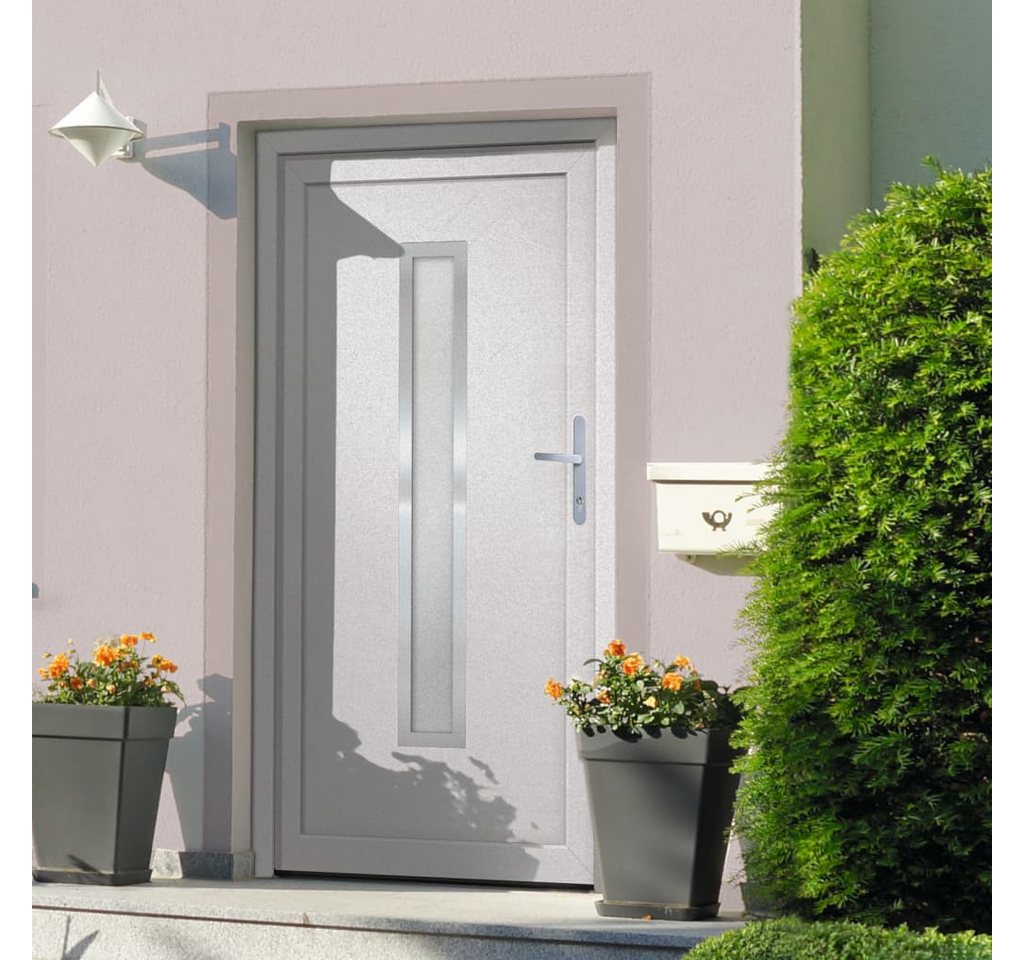 Thumbnail - vidaXL Haustür Haustür Weiß 98x190 cm PVC Aluminium Haus Eingangstür Fronttür Glas-El