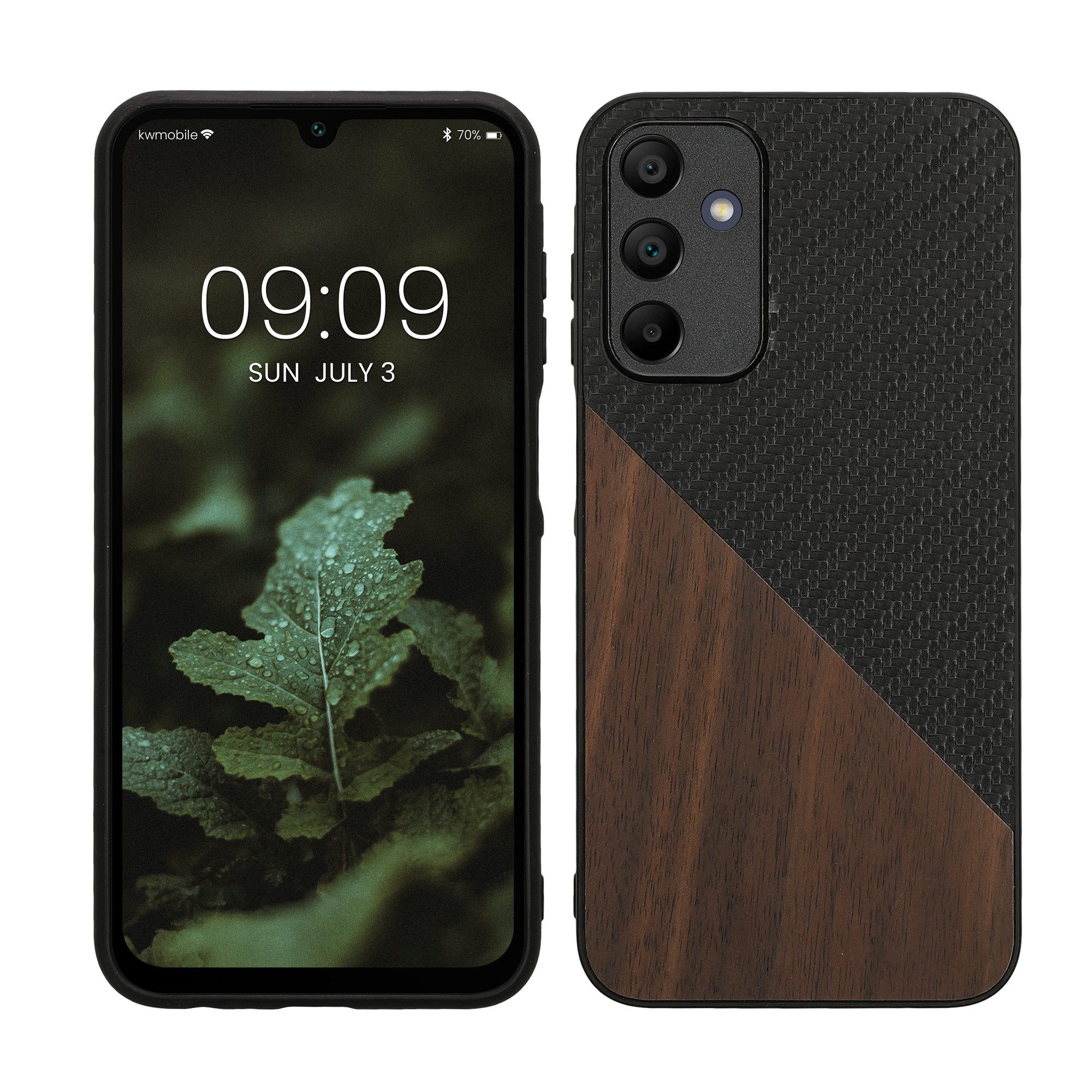 kwmobile Handyhülle Hülle für Samsung Galaxy A15 5G, Holz Handy Schutzcase - Handy Case Schutzhülle - Smartphone Cover