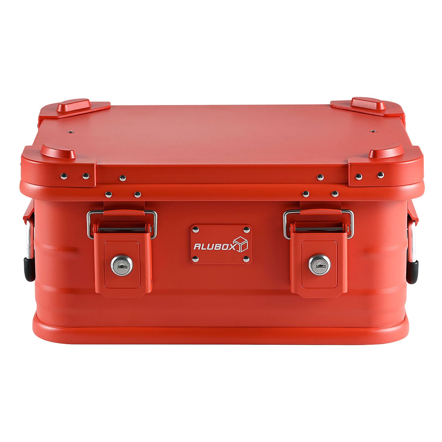 ALUBOX Kiste mit Deckel Metallkiste Spielzeugkiste Alukiste 18 Liter (Abmessungen 42 x 32 x 20 cm), 7 verschiedene Farben - stapelbar & abschließbar