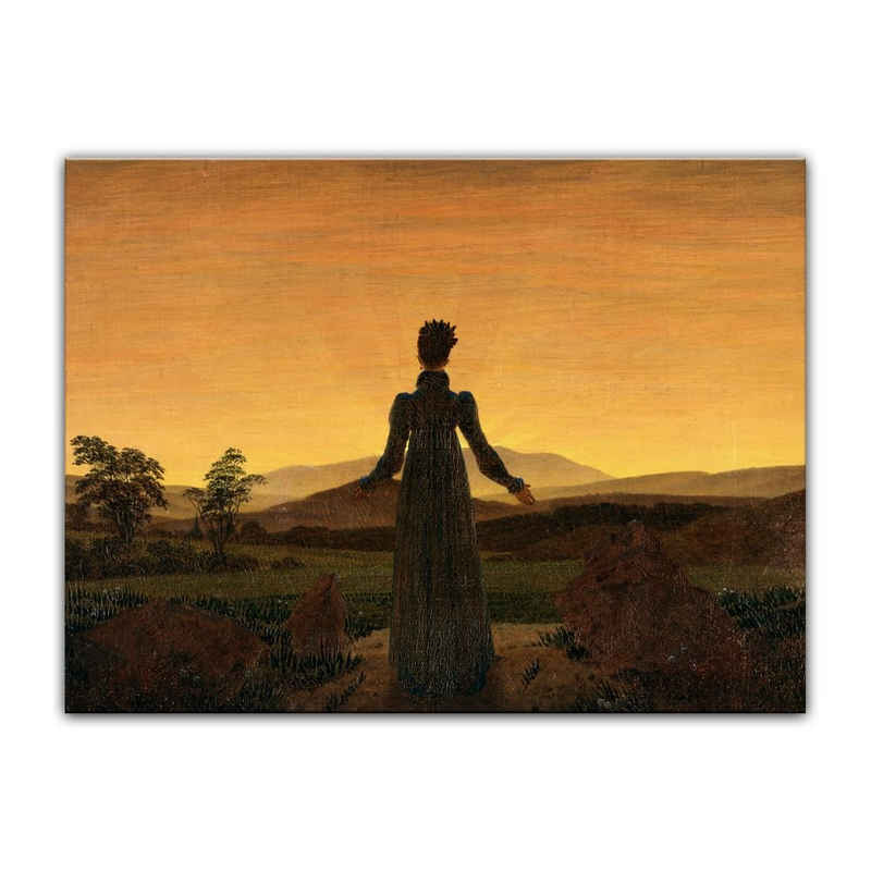 Bilderdepot24 Leinwandbild Alte Meister - Caspar David Friedrich - Frau vor der untergehenden Sonne, Romantik