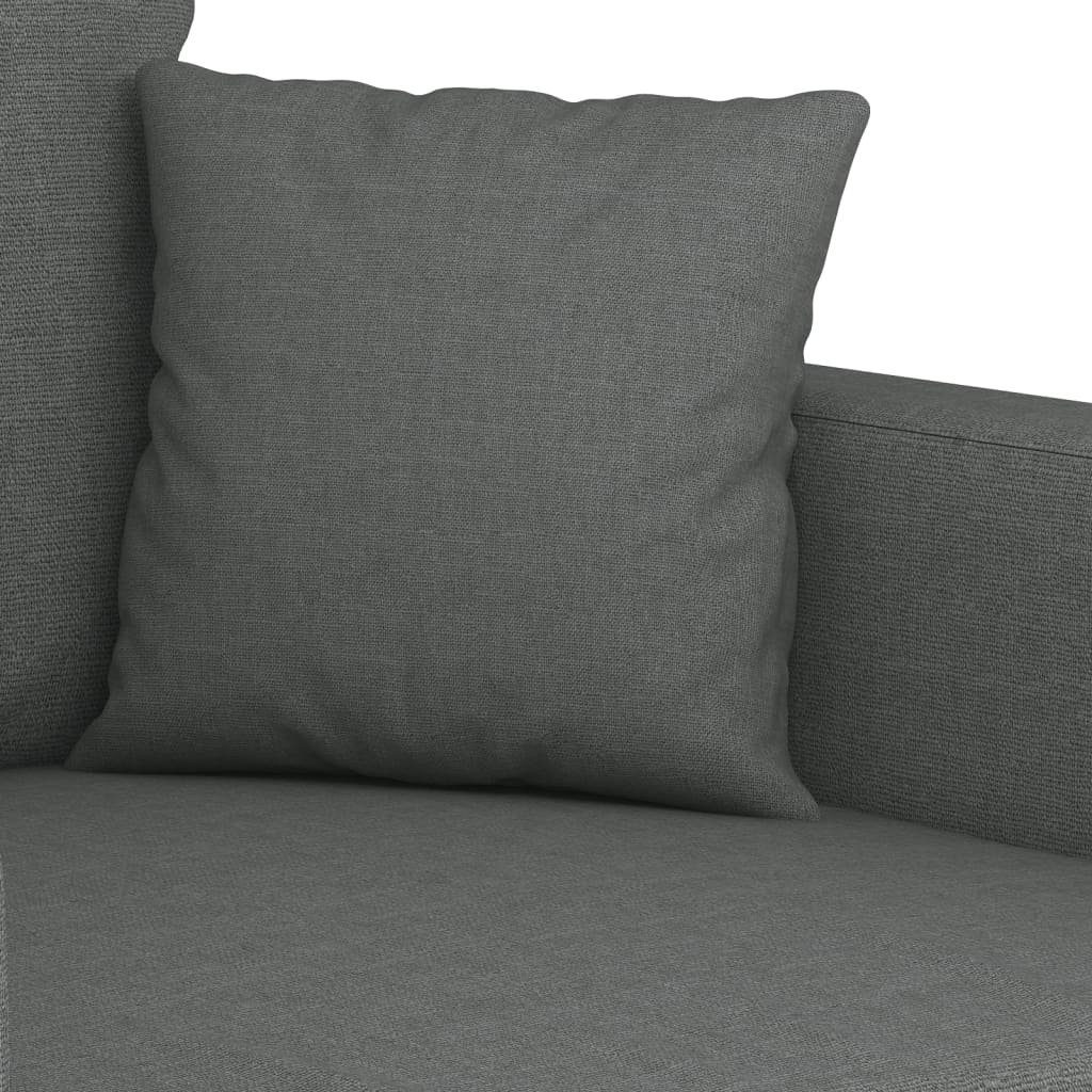 Dunkelgrau Kissen Sofagarnitur Sofa 3-tlg. Stoff vidaXL mit