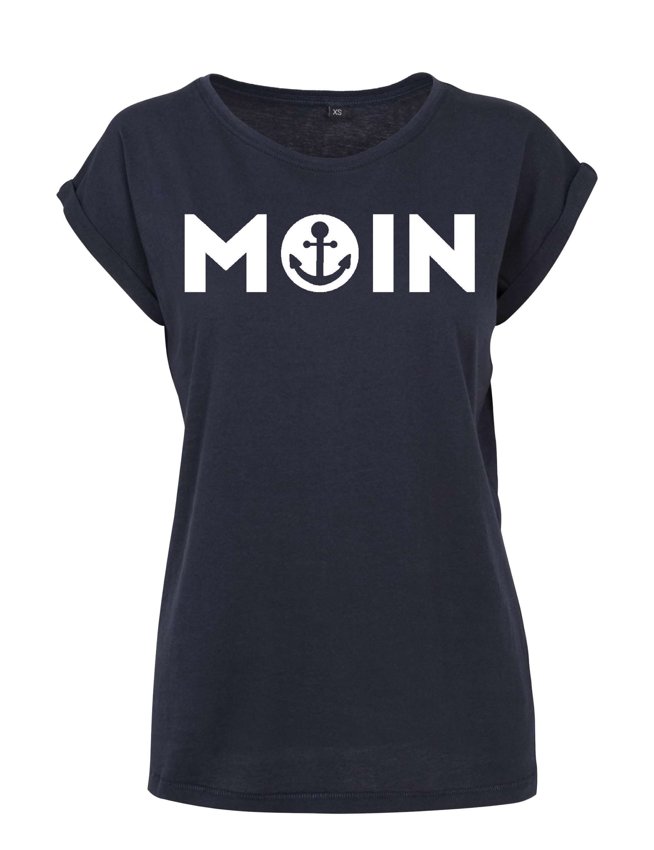 Youth Designz Print-Shirt "Moin mit Anker Print" Damen T-Shirt Statement Geschenk Frauen Motiv mit stylischen und schlichten Aufdruck