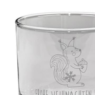 Mr. & Mrs. Panda Whiskyglas Eichhörnchen Weihnachten - Transparent - Geschenk, Frohes neues Jahr, Premium Glas, Mit Liebe graviert
