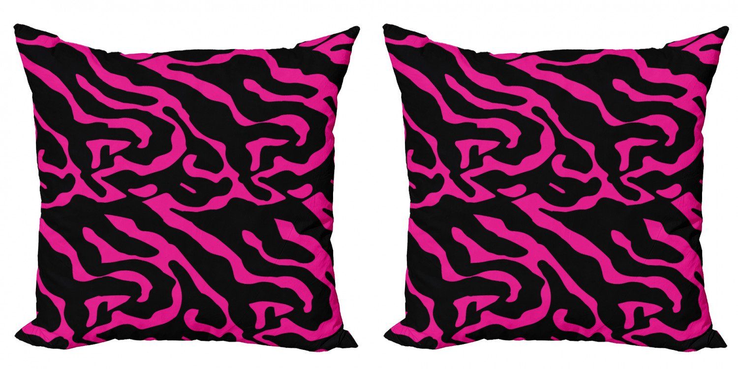 Digitaldruck, Safari-Streifen Zebra Exotische Modern Kissenbezüge Accent (2 Abakuhaus rosa Doppelseitiger Stück),
