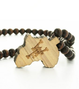 WOOD FELLAS Halsband WOOD FELLAS Hals-Schmuck lässige Holz-Kette mit Anhänger Mode-Schmuck Afrikanische Einheit Braun