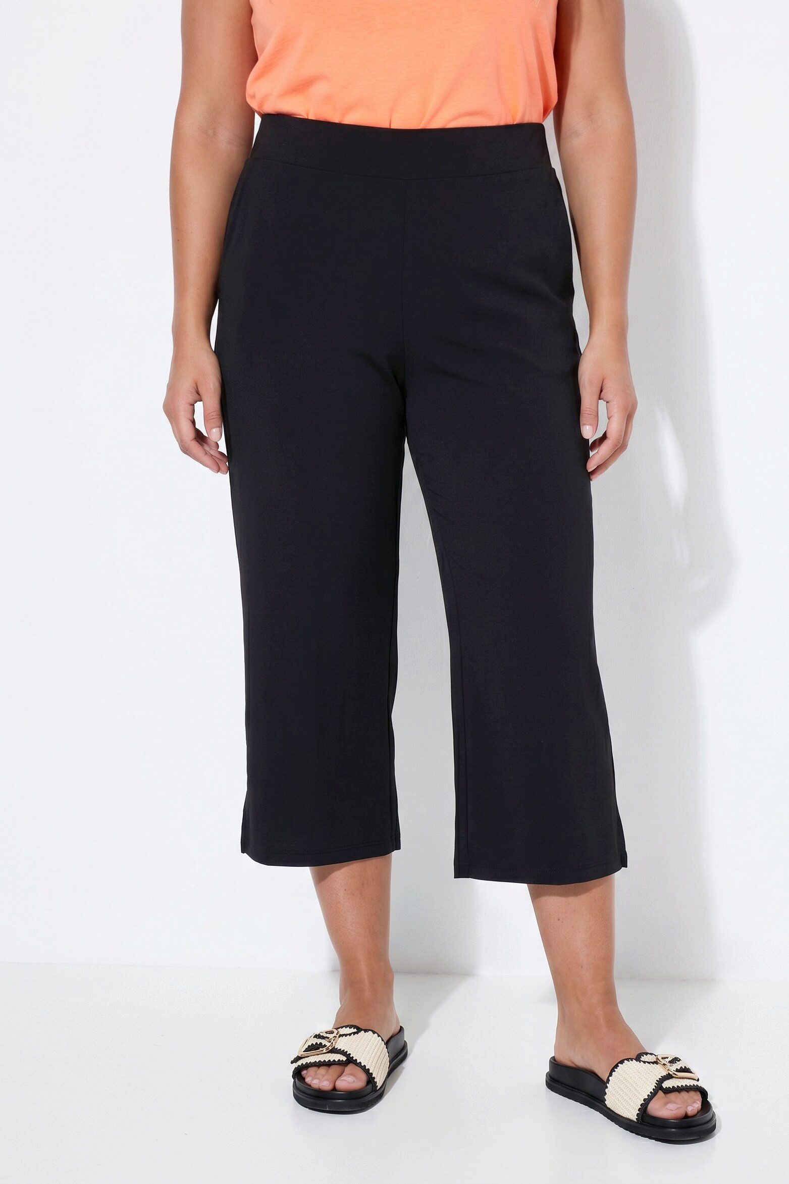Angel of Style Culotte Culotte gerades Bein Elastikbund Seitenschlitze