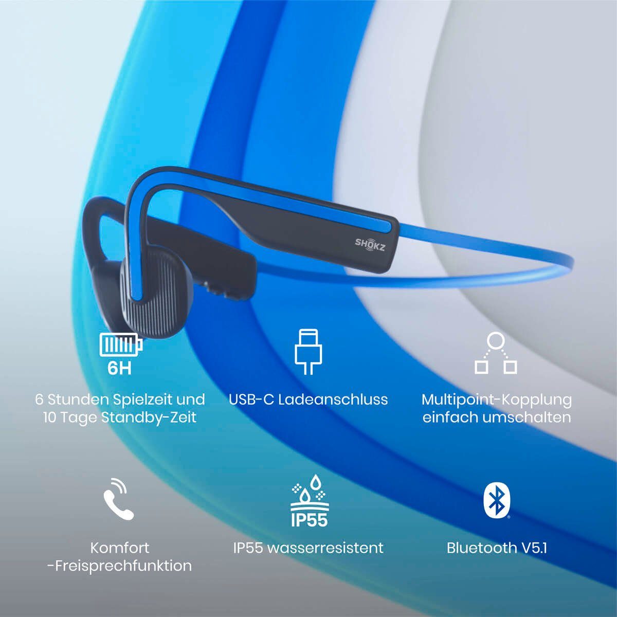 Shokz OpenMove Bluetooth-Kopfhörer (Geräuschisolierung)