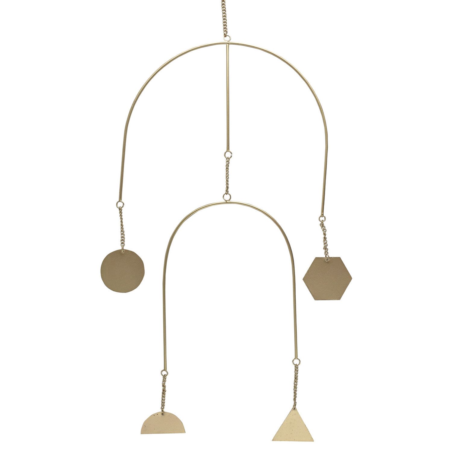 Marrakesch Orient & Mediterran Interior Wanddekoobjekt Boho Hängedeko Pumpo handgefertigt aus Metall in Gold 48 cm Dekoration (1 St), Handarbeit