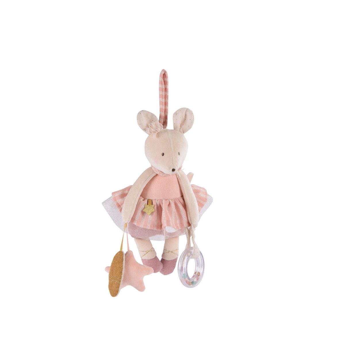 Moulin Roty Lernspielzeug Aktivitäten Maus zum Aufhängen Hängespielzeug für Babys zum Entdecken, Activity-Spielzeug