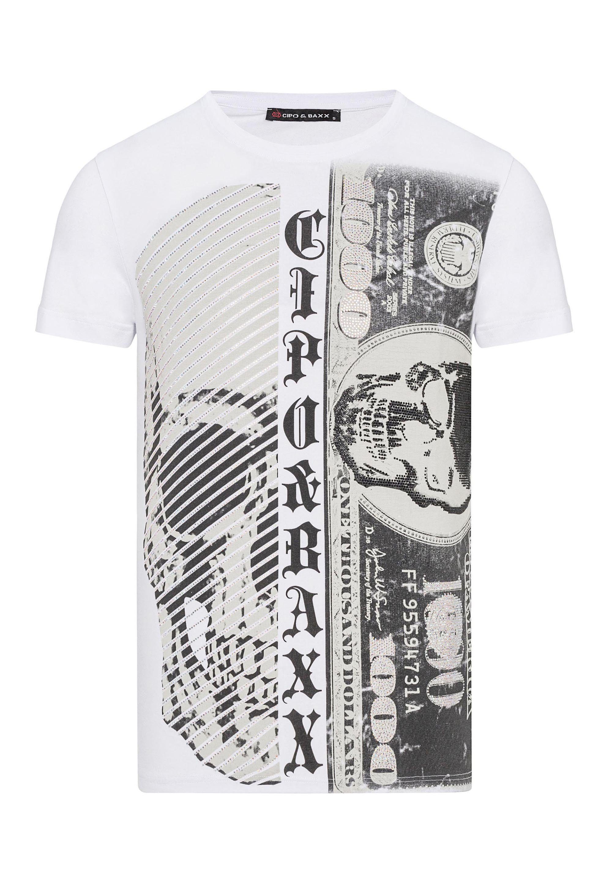 Cipo & Baxx T-Shirt mit Aufdruck weiß großem