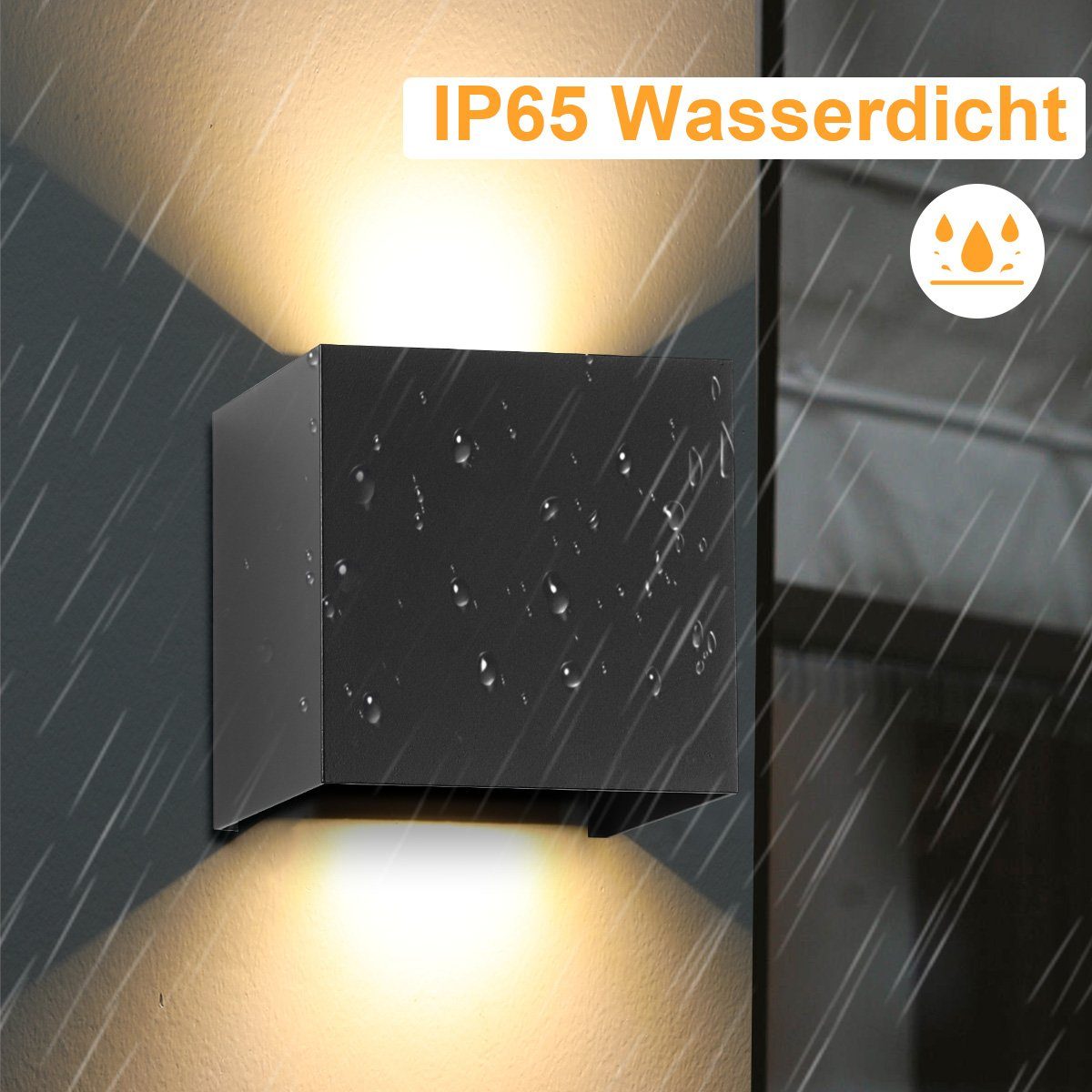 LED Innen/Außen, Warmweiß, Farbwechsel, LED 7W steuerbar fest einstellbarer Wandlampe Wandleuchte Smart Stücke LETGOSPT (wifi) 7W-RGB WiFi Abstrahlwinkel-Wandleuchte Wandlampe integriert, RGB, RGB App/Sprachsteuerung, 2