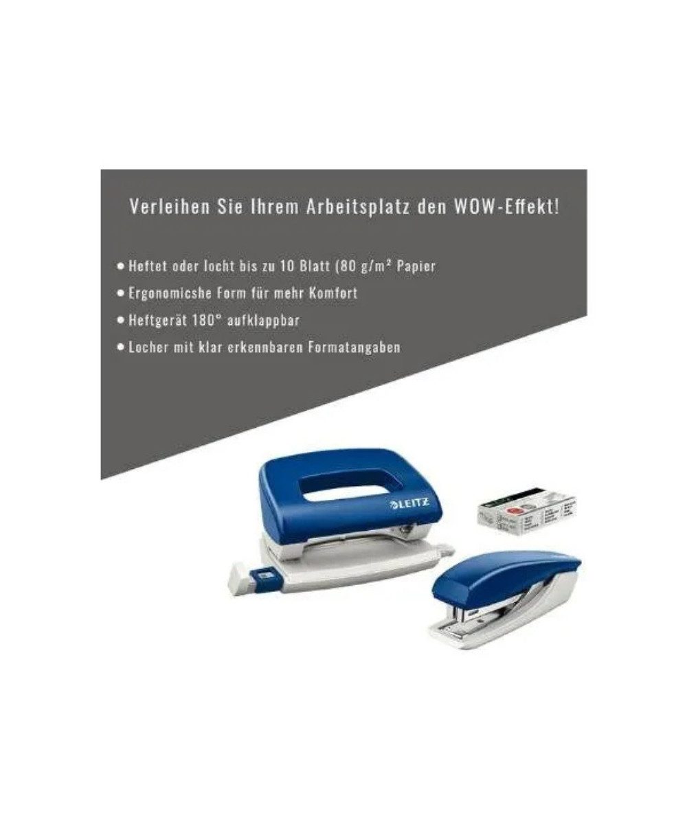 LEITZ Locher LEITZ Locher und Heftgeräte Set 3-teilig inkl. Heftklammern, Deutlich erkennbare Formatangaben
