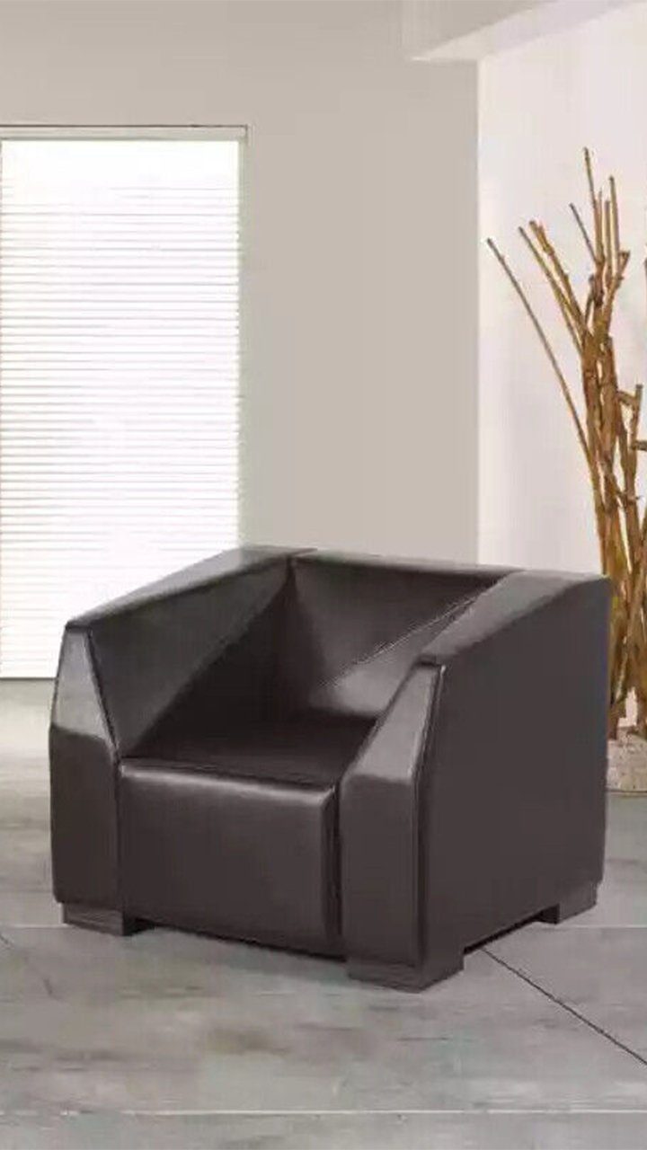 Luxus Arbeitszimmermöbel Sessel Dreisitzer Sofa JVmoebel Europe Made 2tlg, Schwarze Sofagarnitur In