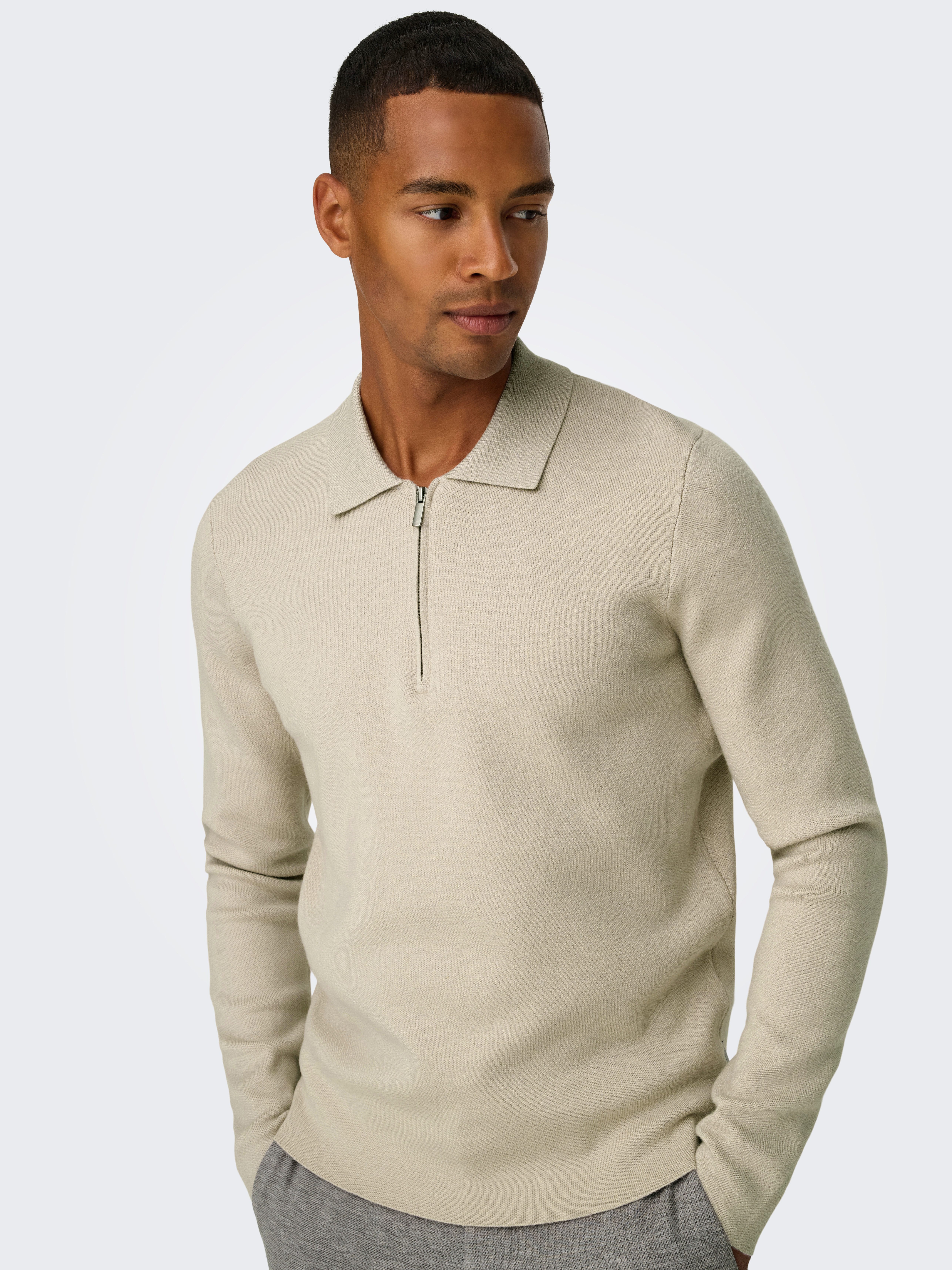 ONLY & SONS Polokragenpullover ONSCOOPER REG LS 12 HALF ZIP POLO günstig online kaufen