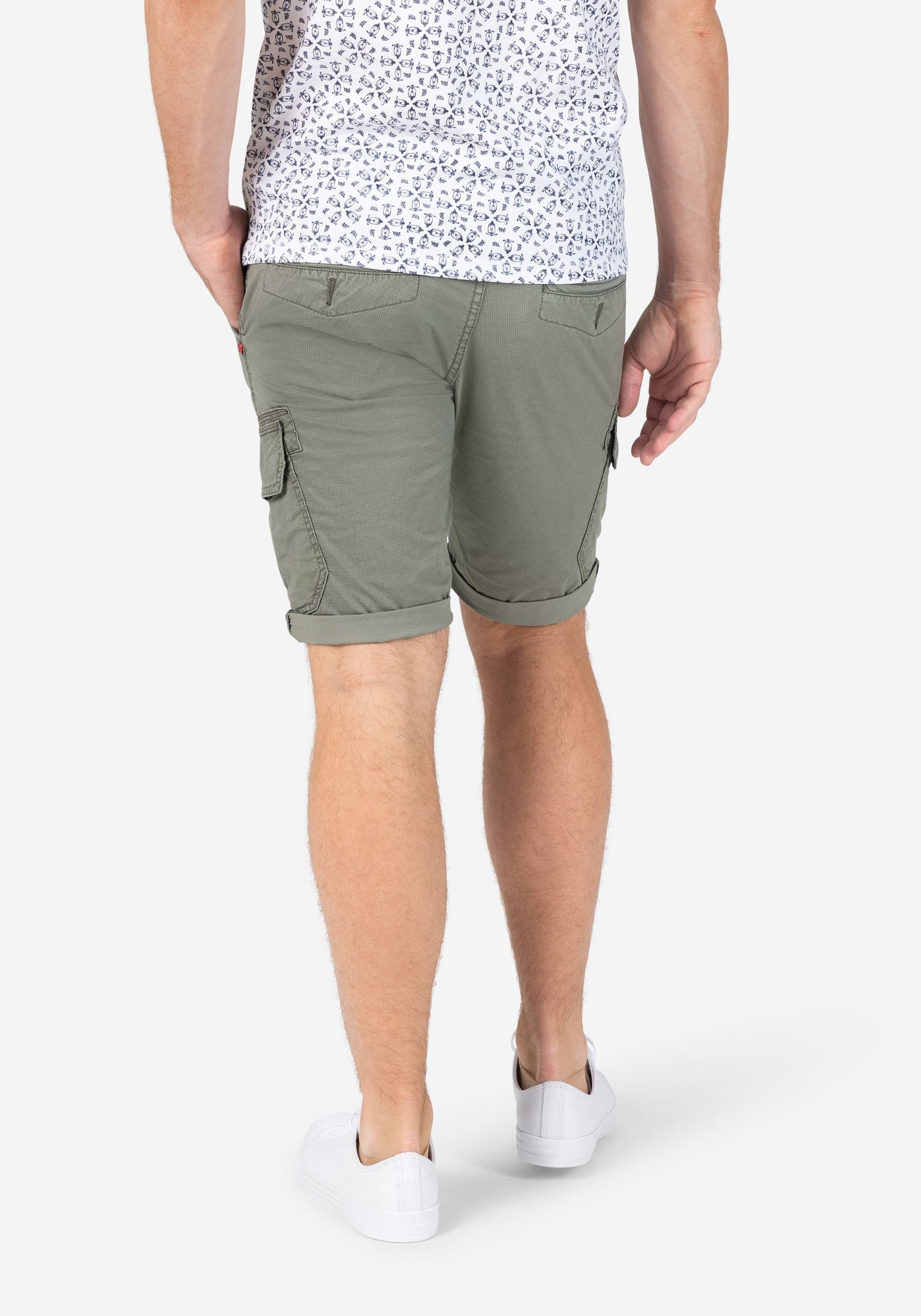 TIMEZONE Cargoshorts Cargo-Bermudas mit mit Taschen Einfarbig für Herren Baumwolle Regular Fit unifarben atmungsaktiv Reißverschluss