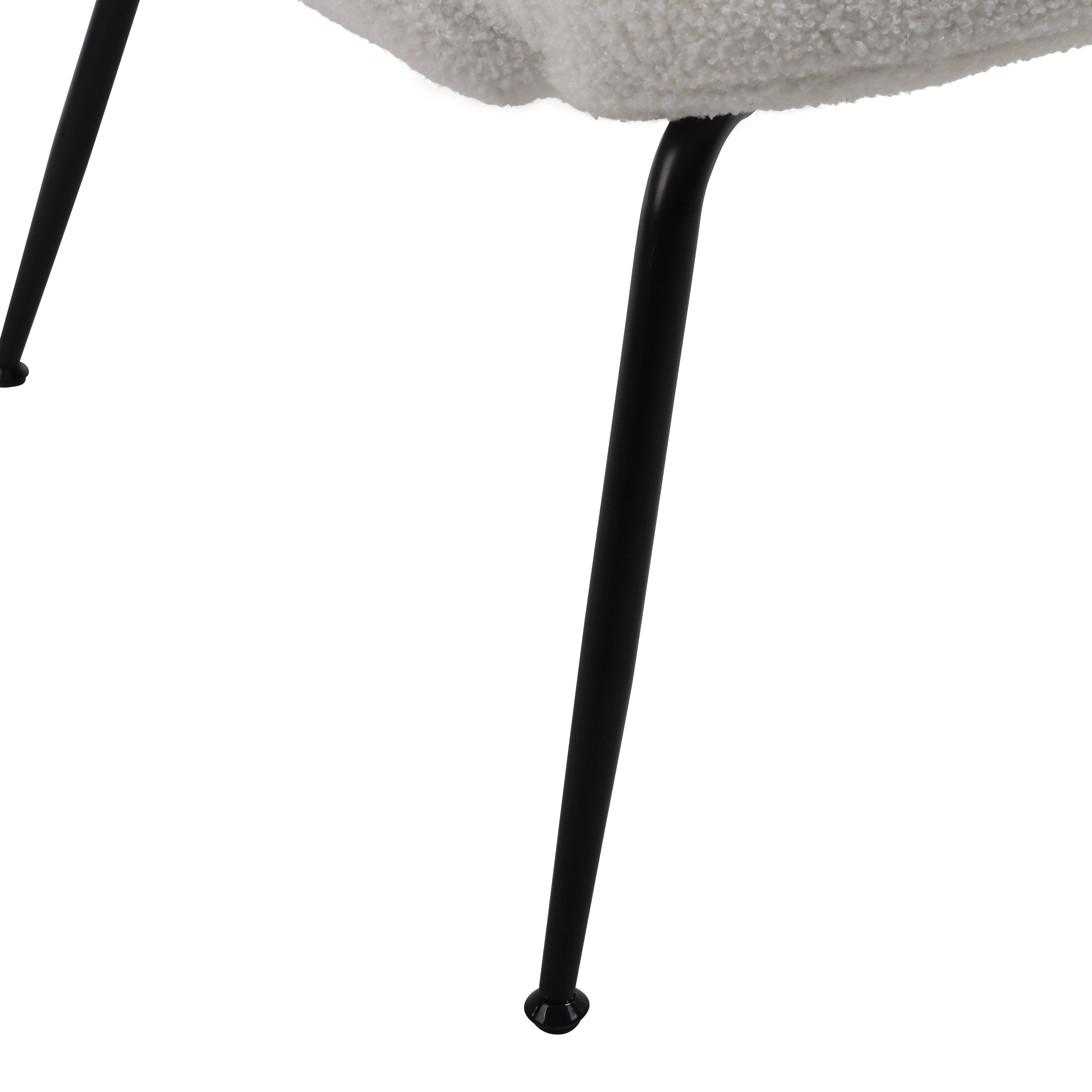 OKWISH Relaxsessel Loungesessel Fernsehsessel Metallbein Stuhl (geeignet Polsterstuhl und Schlafzimmer Armlehne weiß Wohnzimmer Stoff moderner Schminkstühle, weich für Samt Polstersessel Ankleide Freizeitstuhl), Teddy gepolsterte Charakteristik