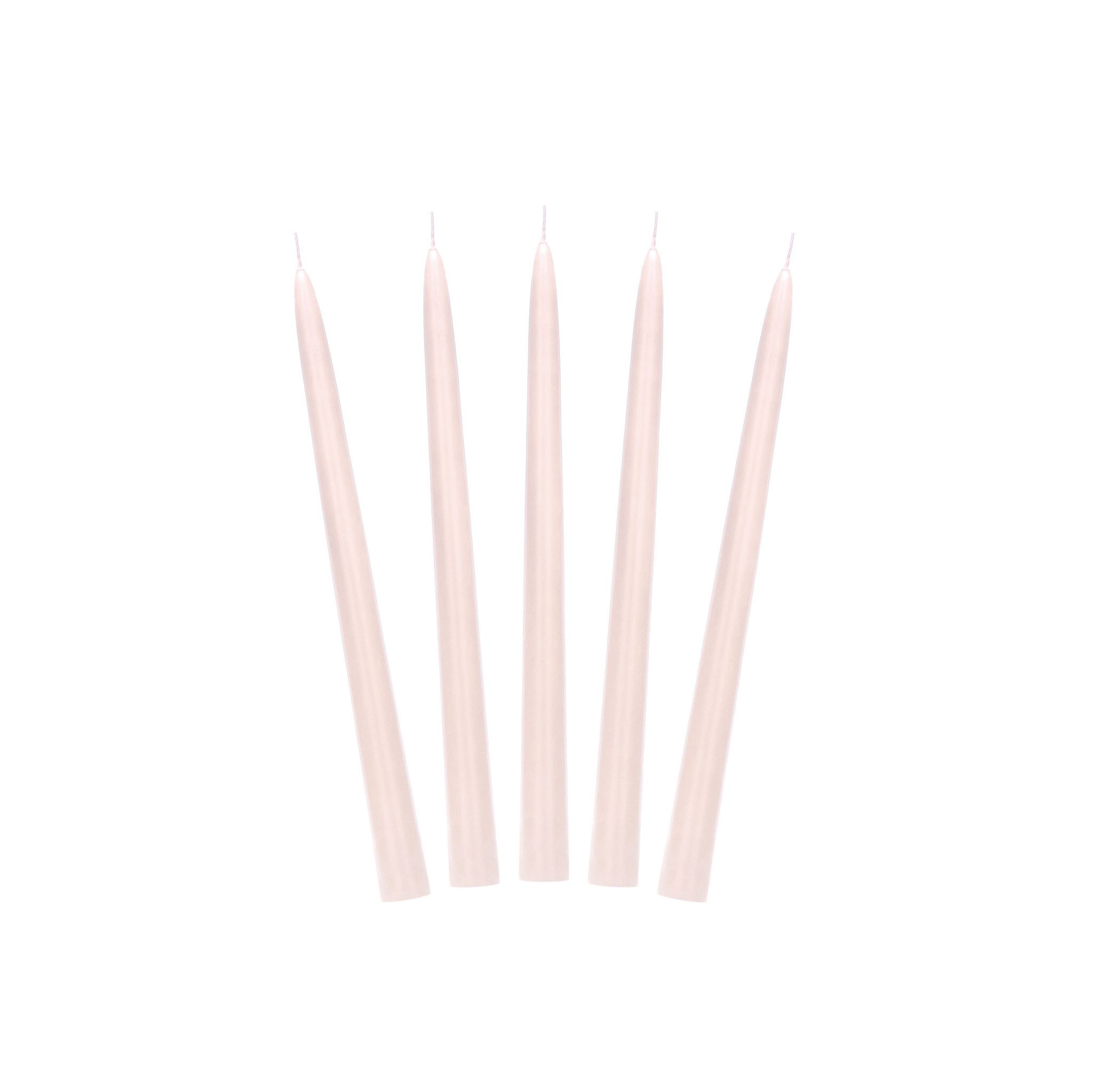 partydeco Spitzkerze, Spitzkerzen 24cm Wachs 10 Stück Beige matt