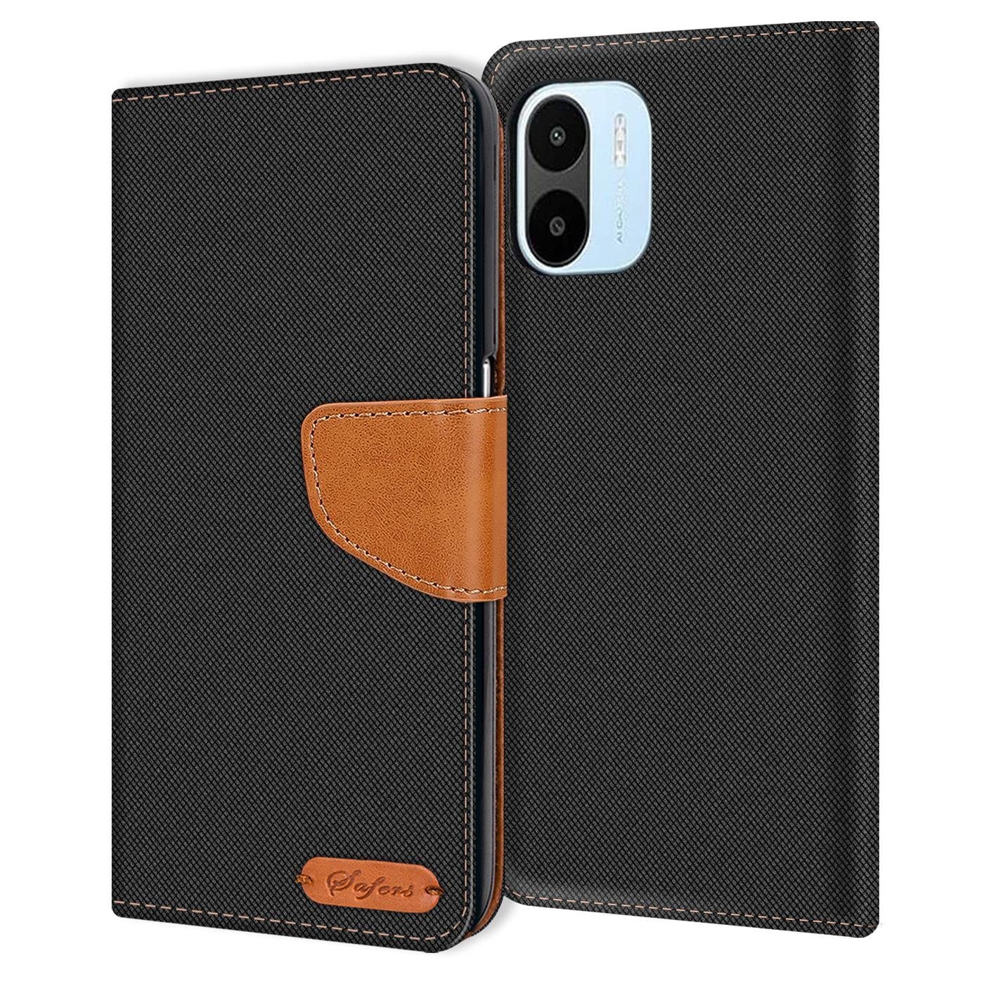 CoolGadget Handyhülle Denim Schutzhülle Flip Case für Xiaomi Redmi A1 6,52 Zoll, Book Cover Handy Tasche Jeans Hülle für Xiaomi Redmi A1 Klapphülle